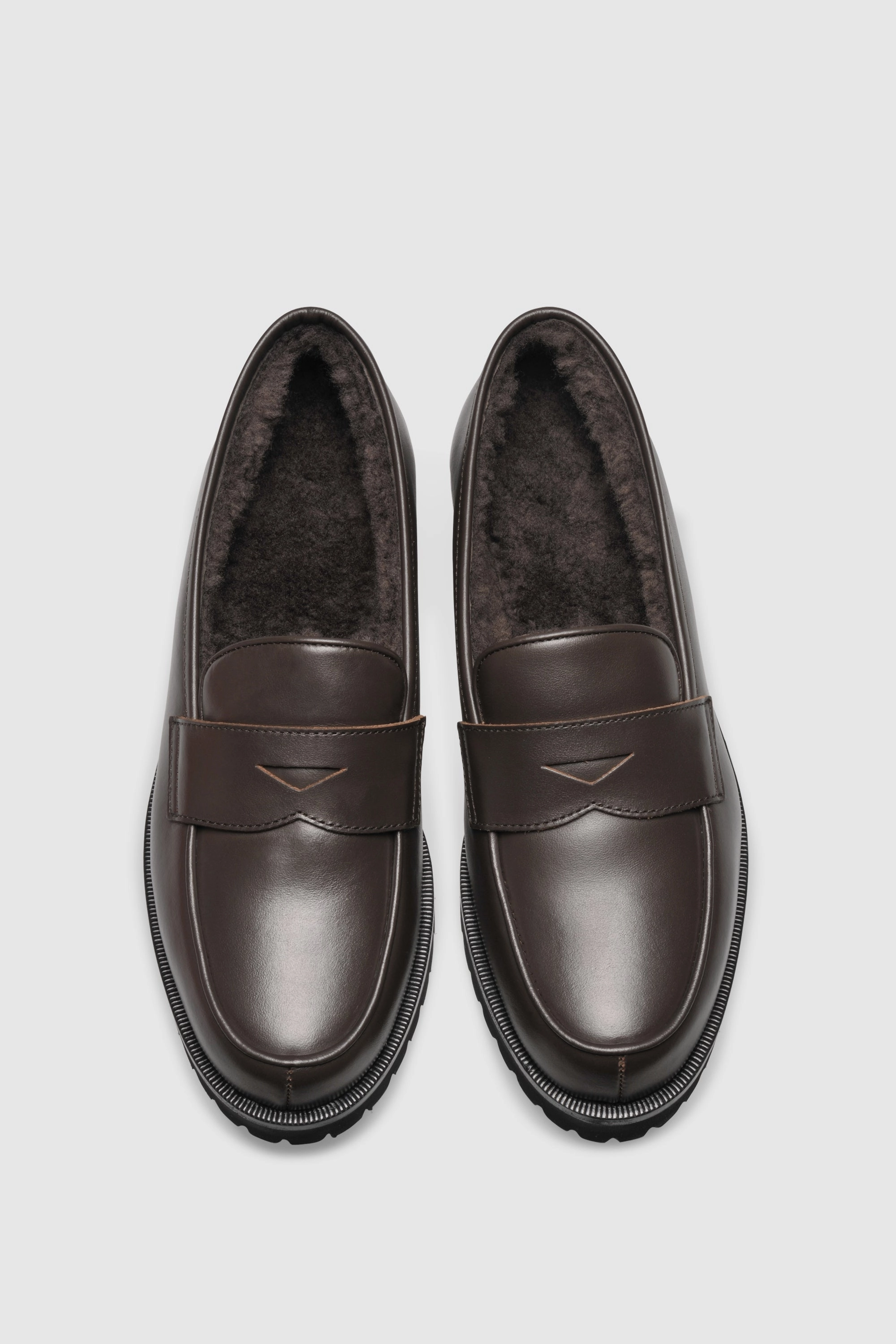 Loafer 1471 Vitello Chocolate Shearling Chocolate Heritage Loafers