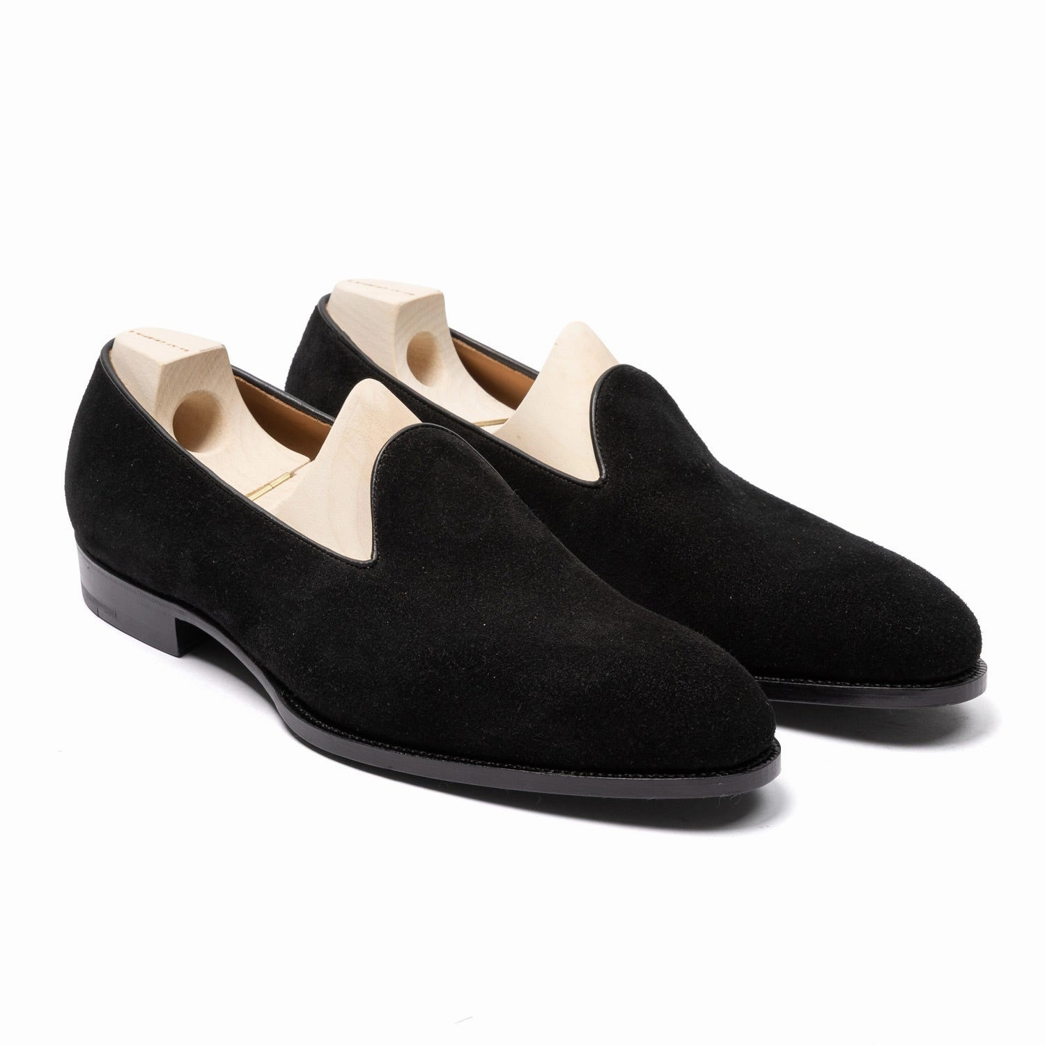 Loafer "Plain Slip" aus schwarzem Rauhleder - reine Handarbeit Best Driving Loafers