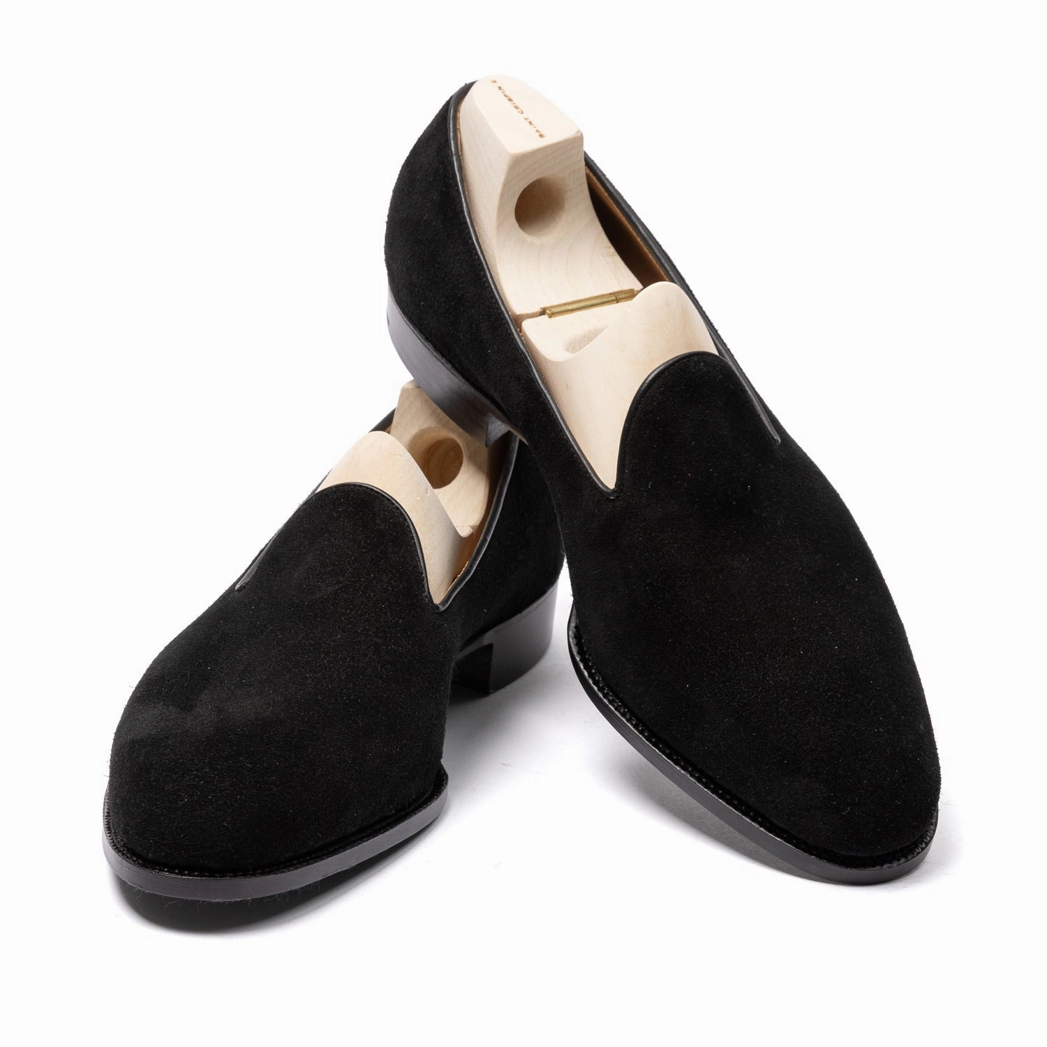 Loafer "Plain Slip" aus schwarzem Rauhleder - reine Handarbeit Autumn Loafers