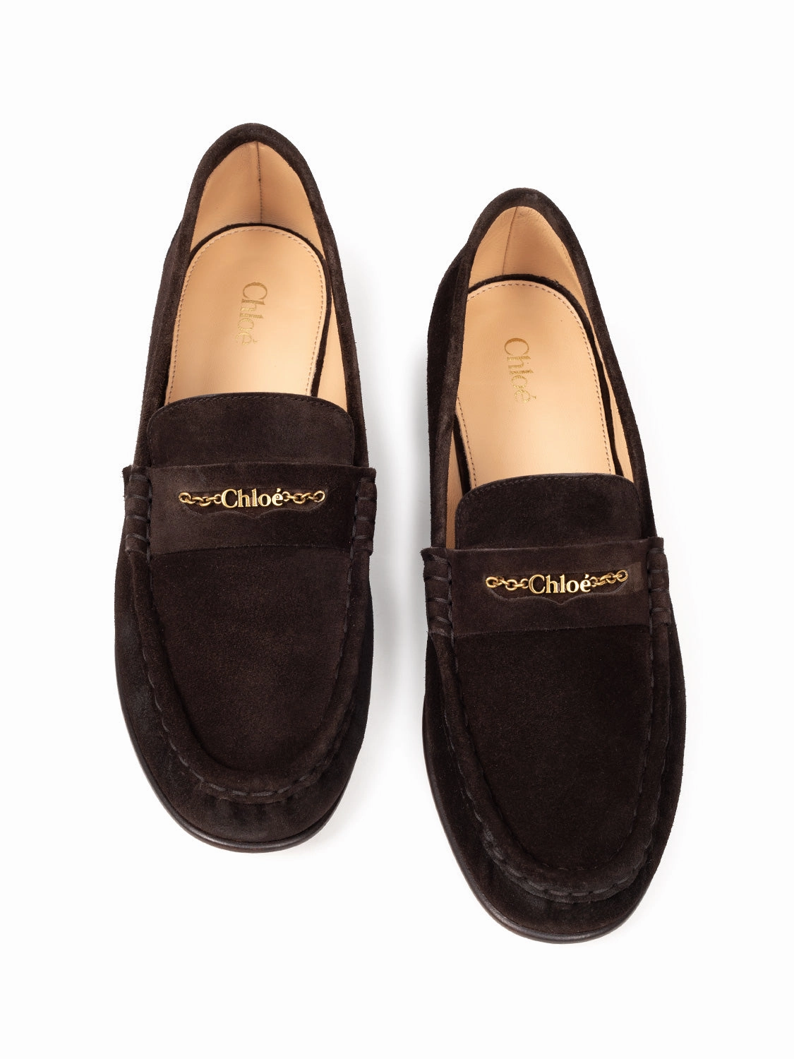 Loafer in Dunkelbraun mit Gold-Detail Lederschuhe Auf Rechnung