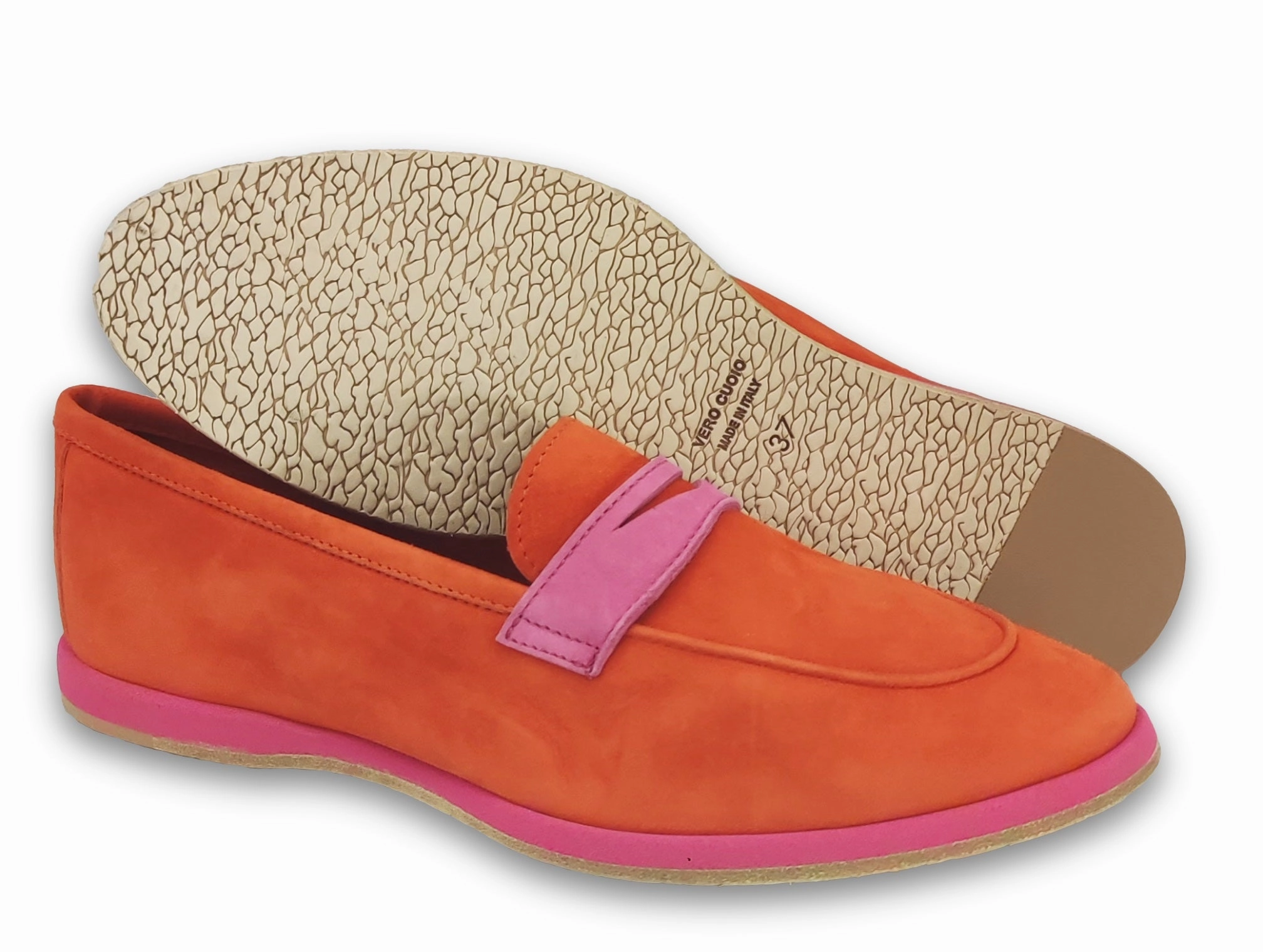 Green Loafers Pocket Primula Arancio&Fucsia