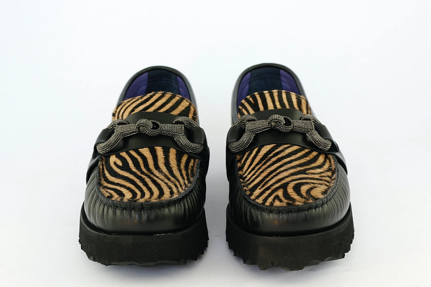 Piped Loafers 'Sira' in Zebra