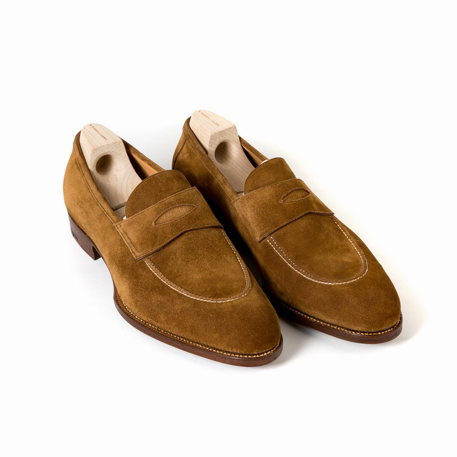 Orthopedic Platform Loafers Loafer "Dress Penny" aus tabakbraunem Rauhleder - reine Handarbeit