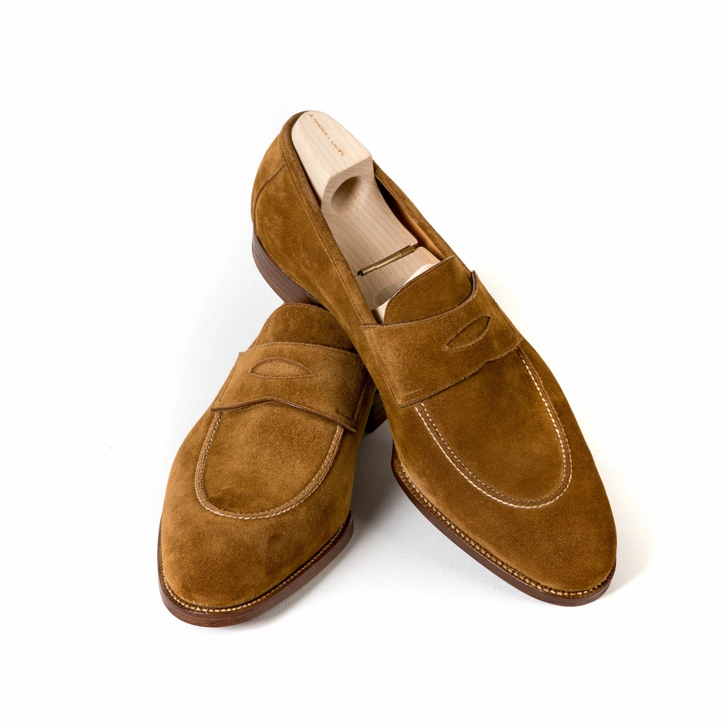 Loafer "Dress Penny" aus tabakbraunem Rauhleder - reine Handarbeit Copenhagen Studio Loafers