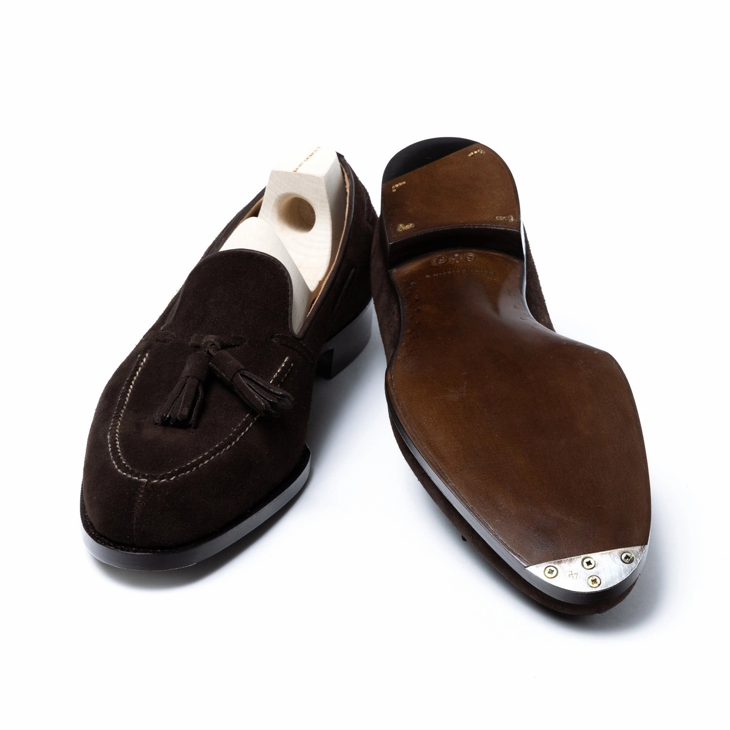 Loafer "Split Toe Tassel" aus dunkelbraunem Rauhleder - reine Handarbeit Spain Loafers