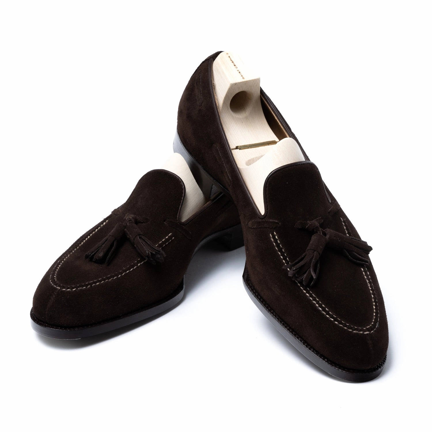 Loafer "Split Toe Tassel" aus dunkelbraunem Rauhleder - reine Handarbeit Loafers Italian Brand