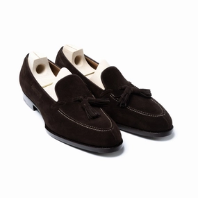 Loafer "Split Toe Tassel" aus dunkelbraunem Rauhleder - reine Handarbeit Zara Slip On Loafers