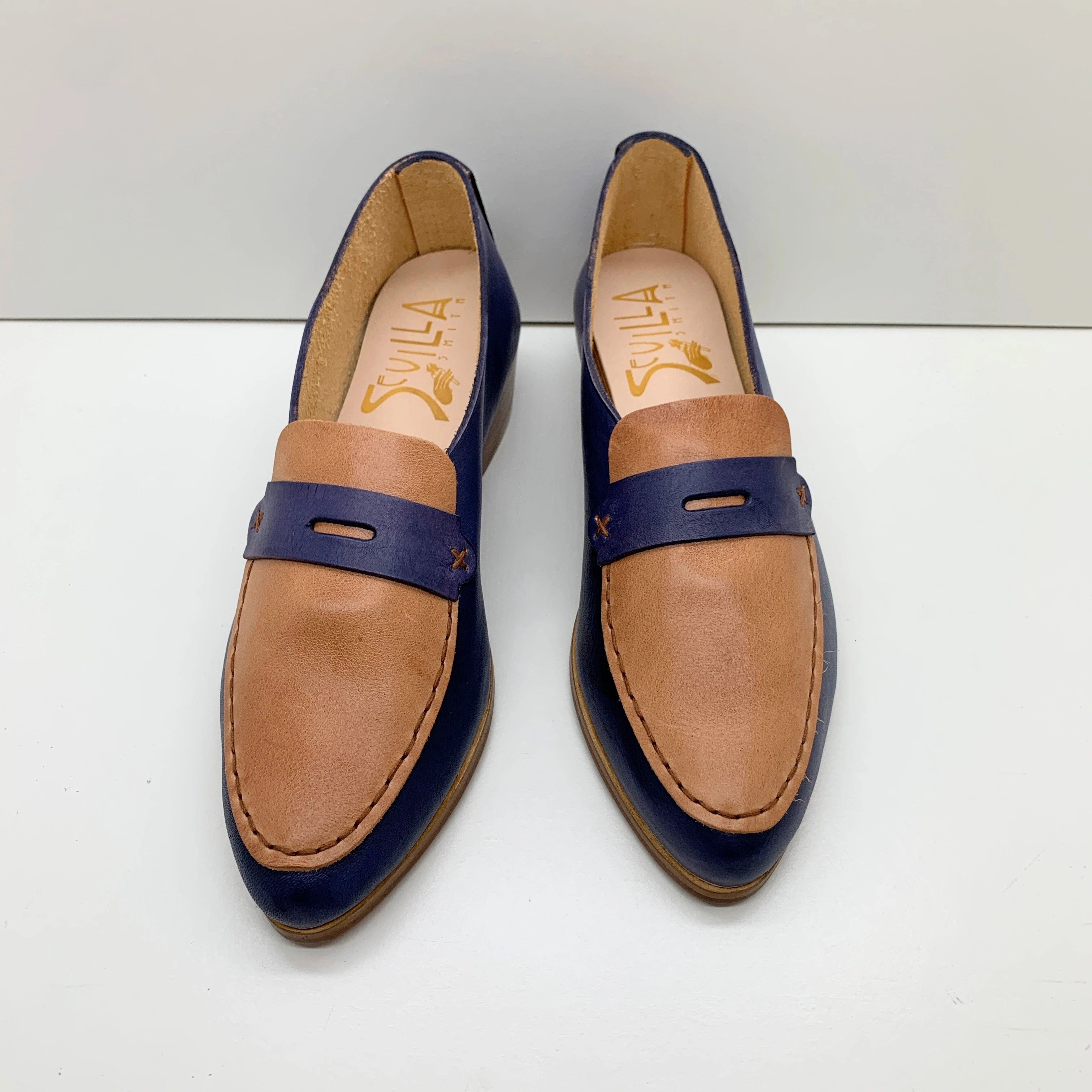 THE PENNY. BB AZURE. IBIZA CAMELLO LAKE. AZURE MASK. BROWN THREAD. EDGE DYED. 2CM Dm Loafers