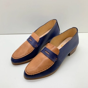 THE PENNY. BB AZURE. IBIZA CAMELLO LAKE. AZURE MASK. BROWN THREAD. EDGE DYED. 2CM Sale