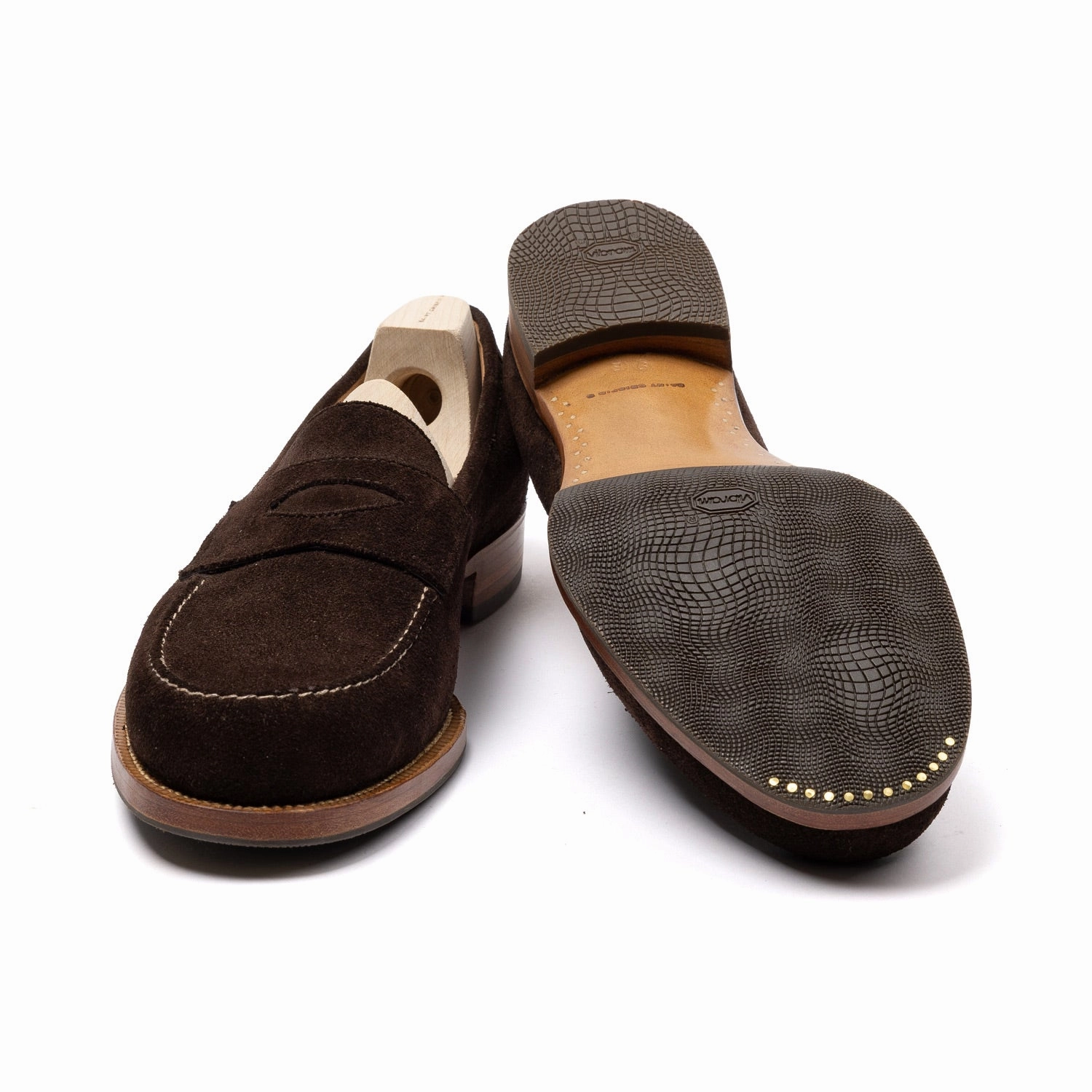 Loafer "American Casual Penny" aus dunkelbraunem Rauhleder - reine Handarbeit Wide Width Loafers
