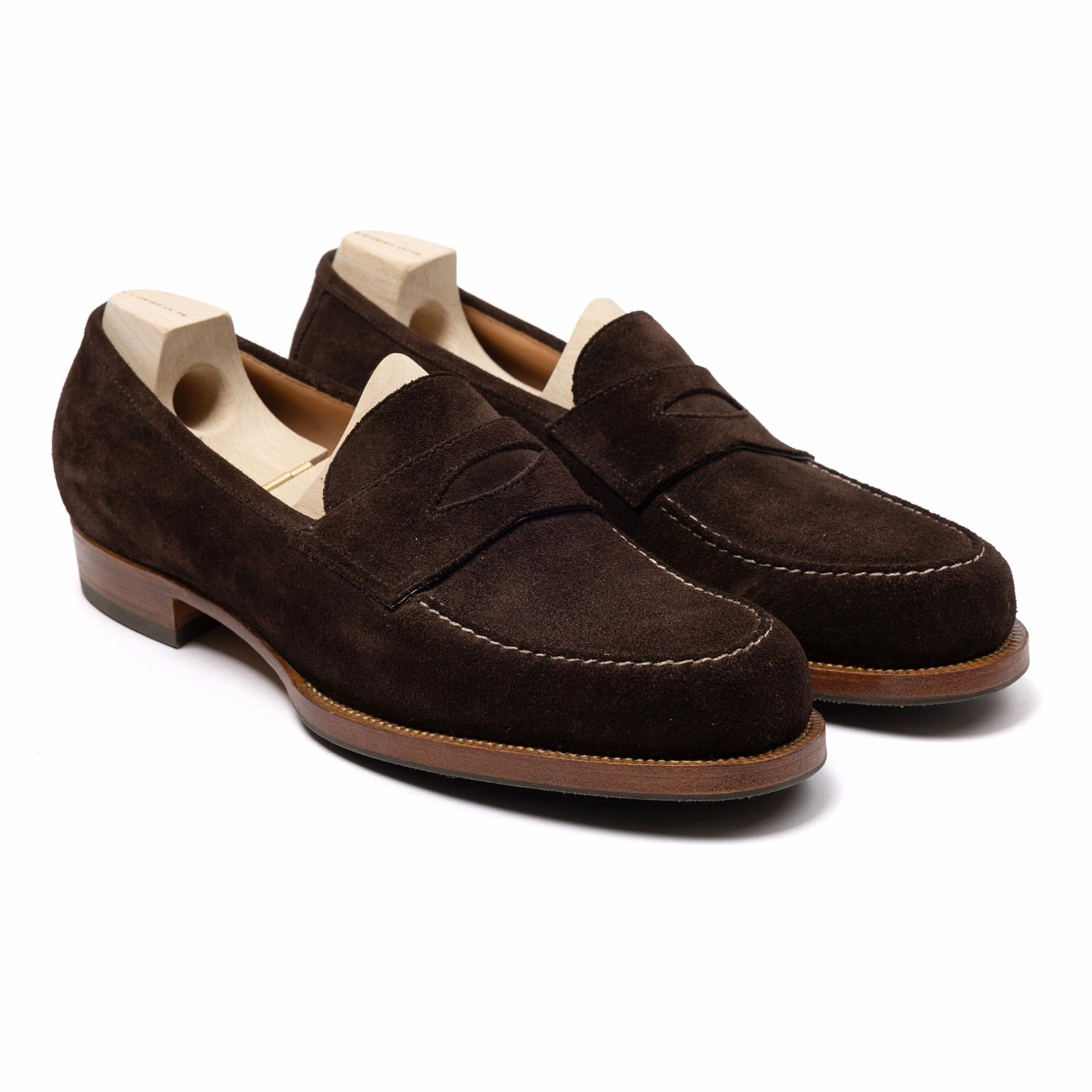 Loafer "American Casual Penny" aus dunkelbraunem Rauhleder - reine Handarbeit Carolyn Bessette-kennedy Loafers