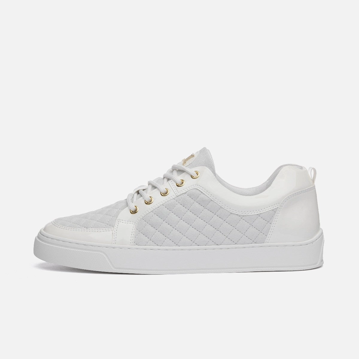 Ballbusting Sneaker Low Top - Ezio - White Velour Varnish