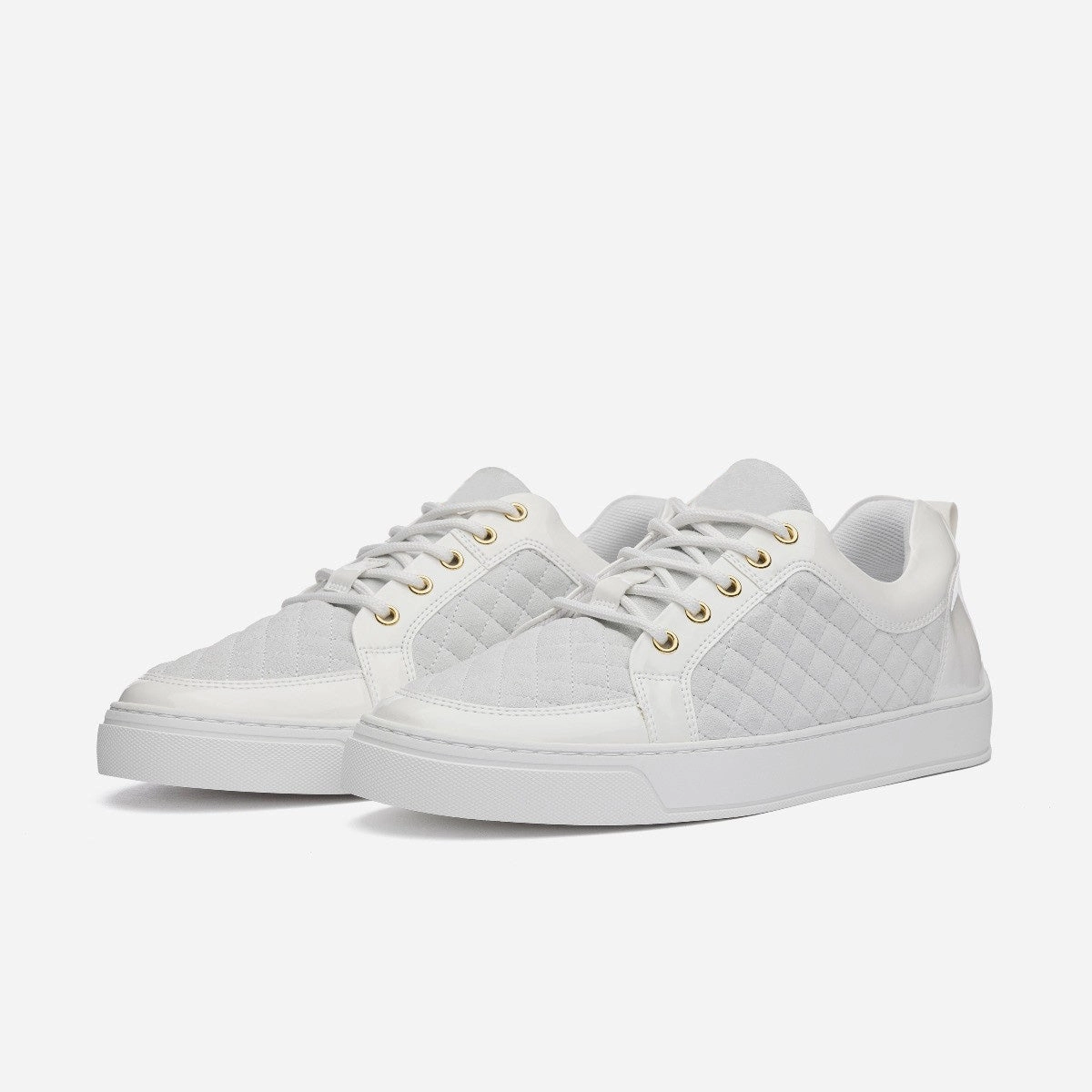 Low Top - Ezio - White Velour Varnish Damen Sneaker Woden