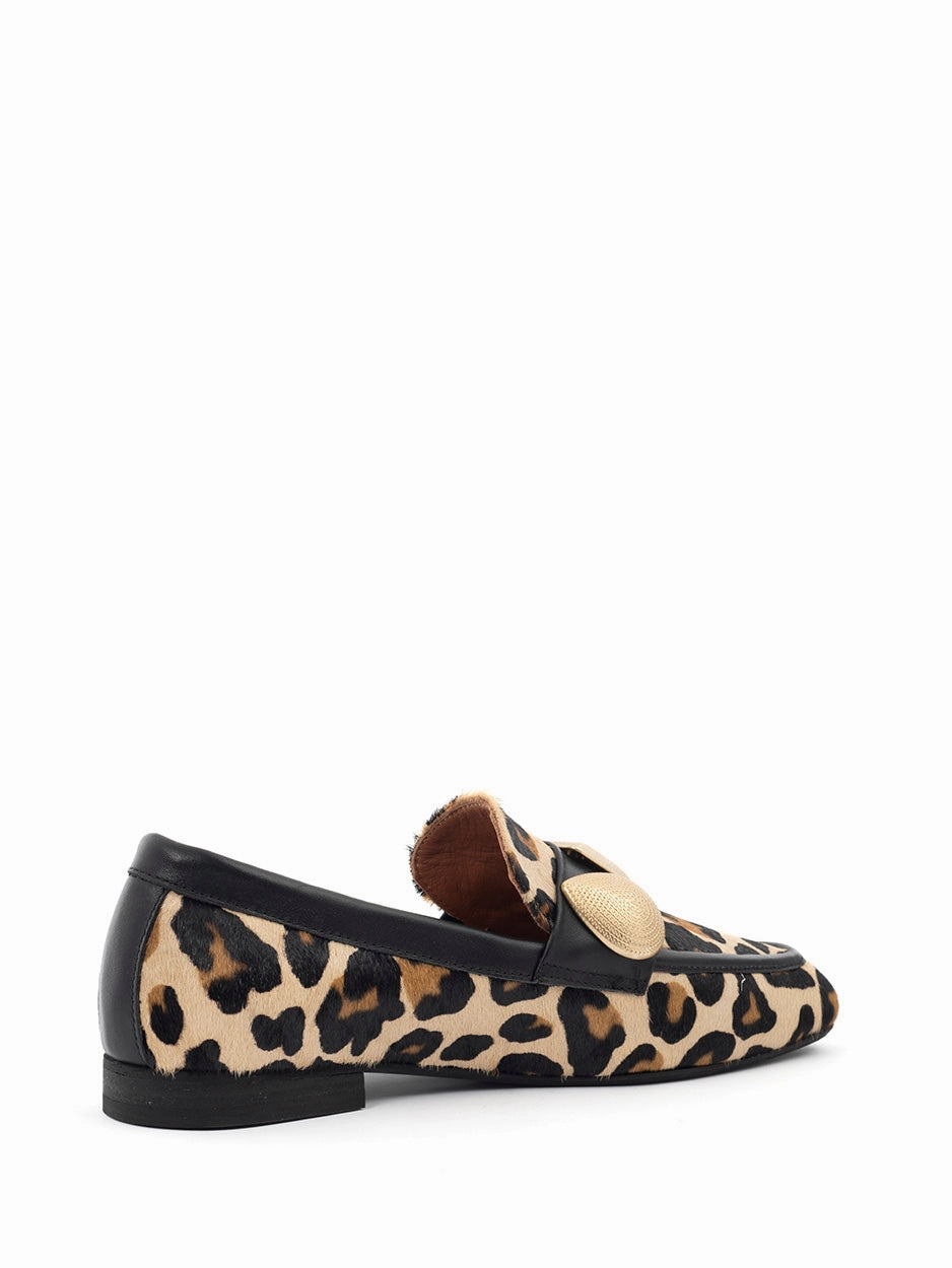 Lulu | Loafer Leopard/Zwart White Leather Loafers