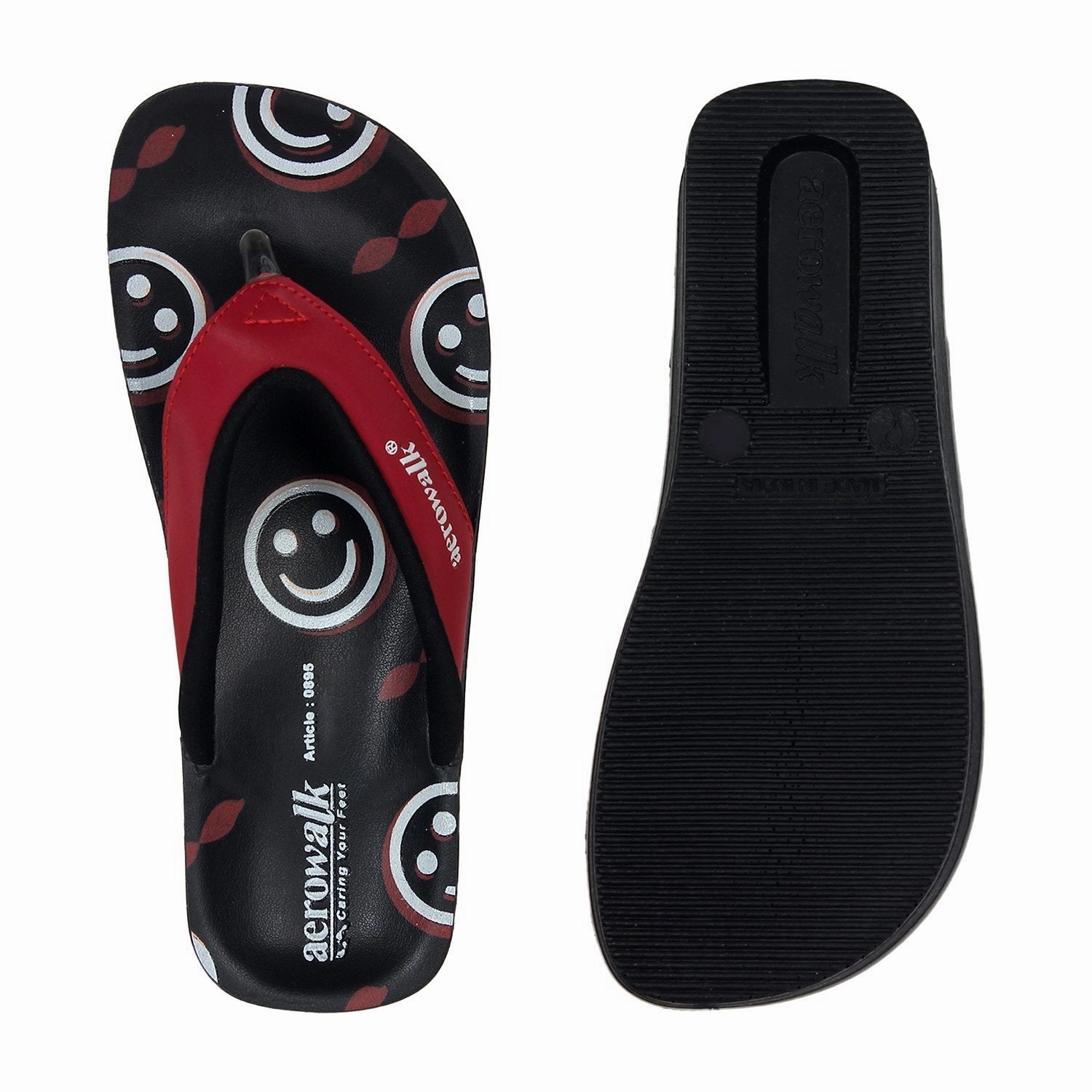 Aerowalk Women Slipper #0895 - RED Adelheid Allerbester Opa Filzpantoffel Pantoffeln