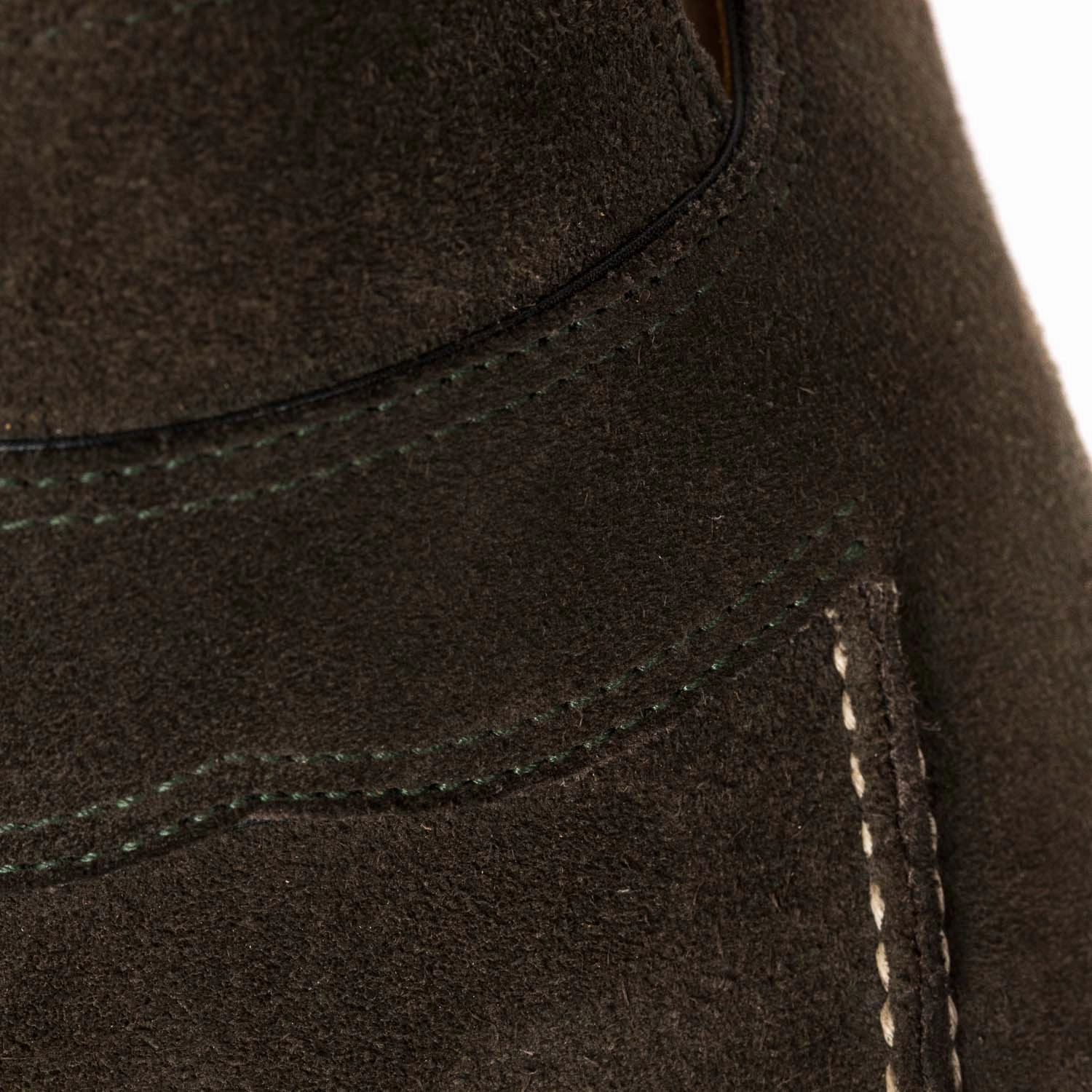 Vegan Penny Loafers Loafer "Classic" aus dunkelgrnem Rauhleder - reine Handarbeit