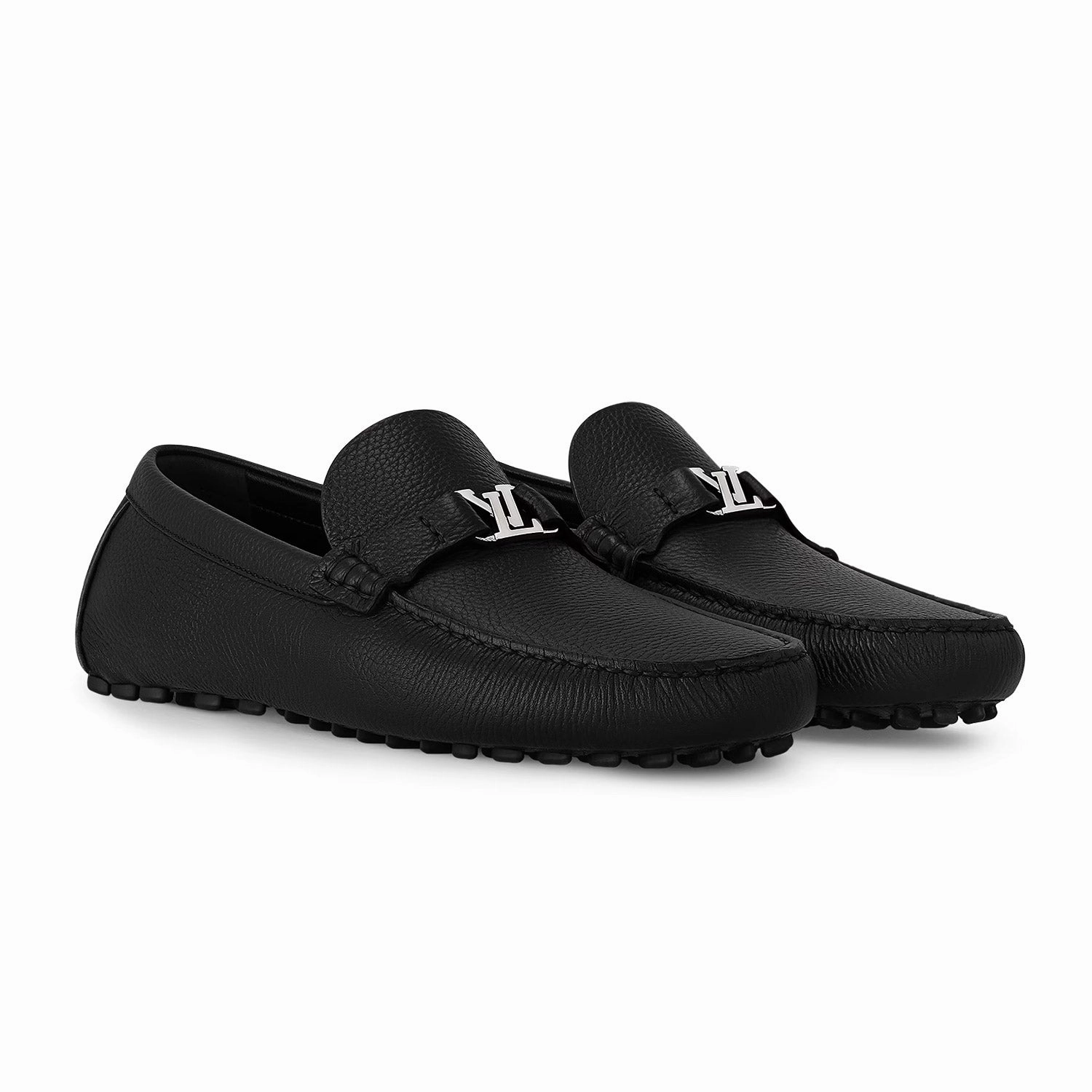 LV Silver stone Moccasin Plane Loafers With Embroidery