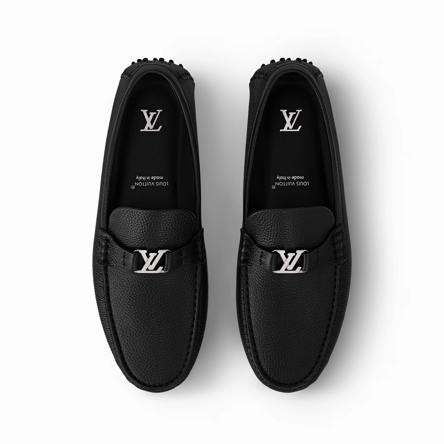 Black Tabi Loafers LV Silver stone Moccasin Plane