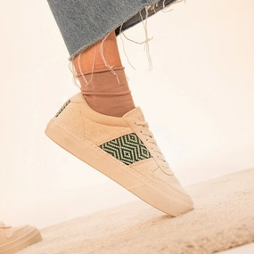 Mai Chau Canvas Beige und Blaugrn Sneaker Twins