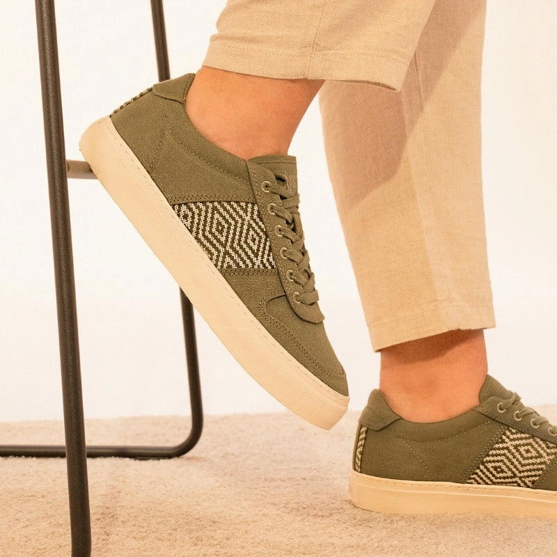 Keilabsatz Sneaker Mai Chau Canvas Zypressengrn