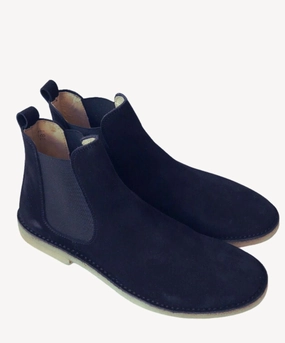 Fersenschutz Stiefel Marie Morenz 1421 Jodpur Velour Marineblau