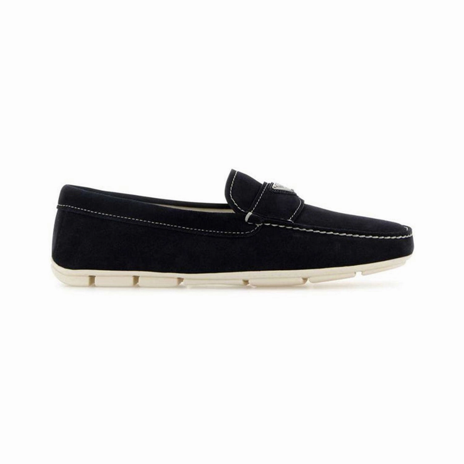 Sheepskin Loafers Triangle-Logo Slip-On Loafers