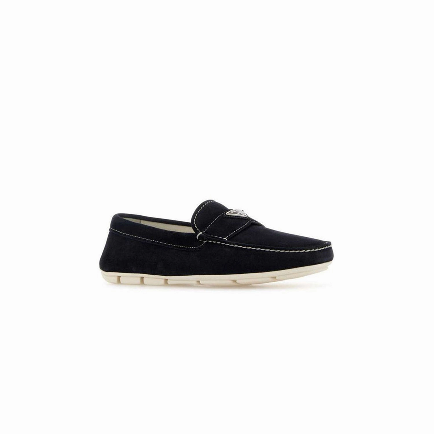 Pathy Leather Loafers Triangle-Logo Slip-On Loafers