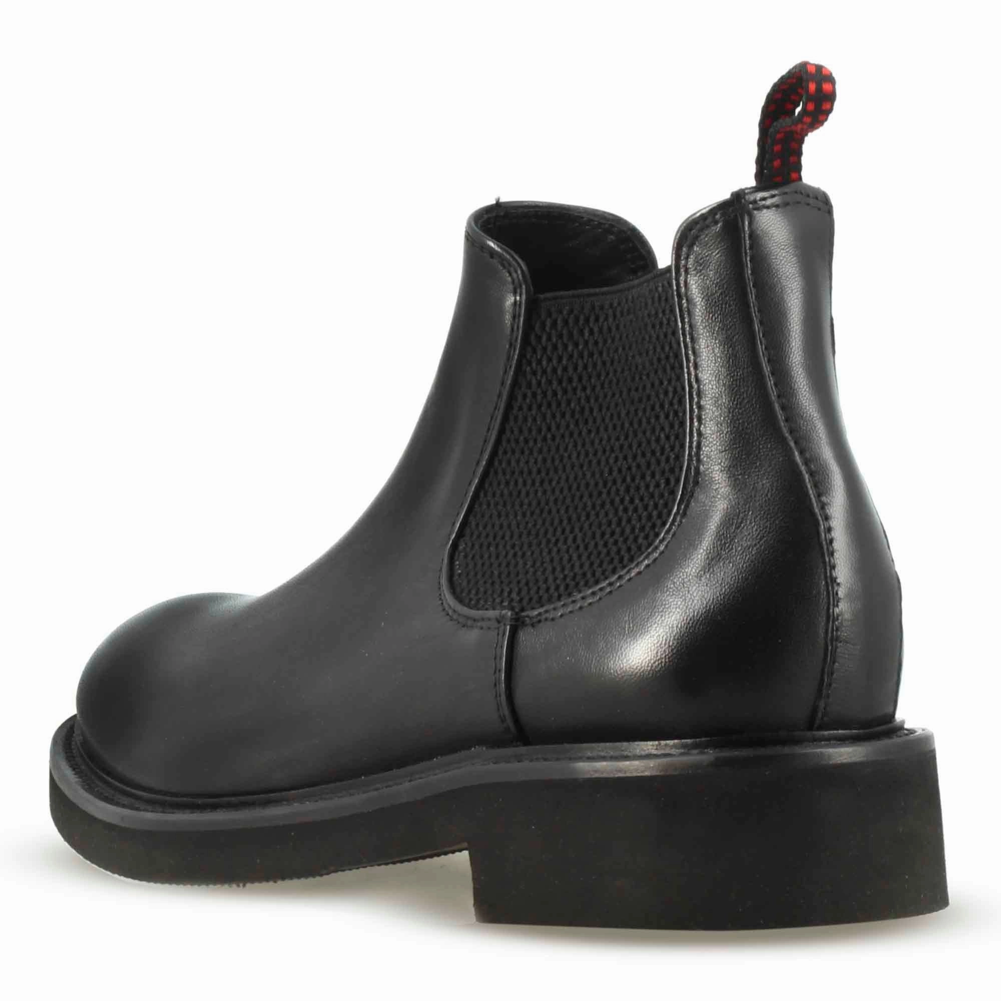 Chelsea Boots Walking Stivaletto Chelsea da donna in vera pelle colore nero ultraleggero