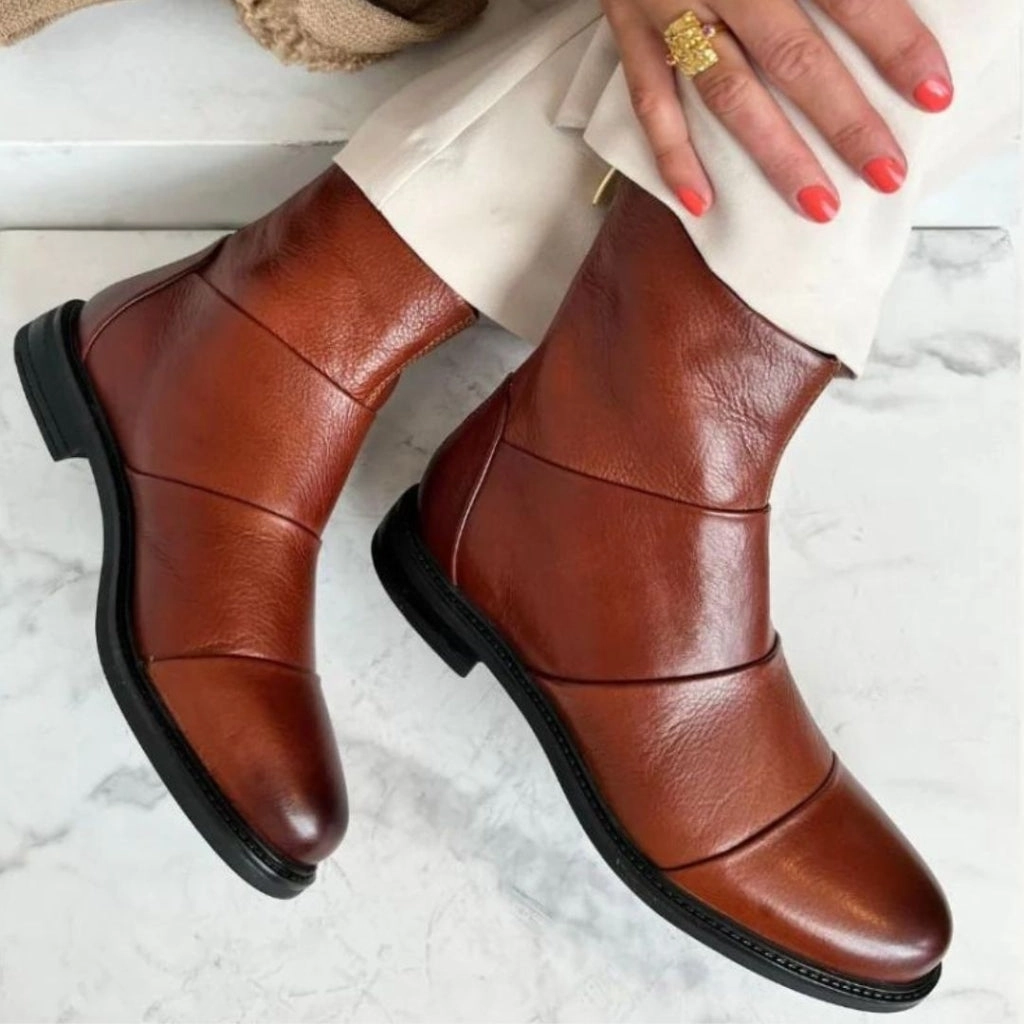 STEPHANIE - COGNAC Schmal Geschnittene Stiefel