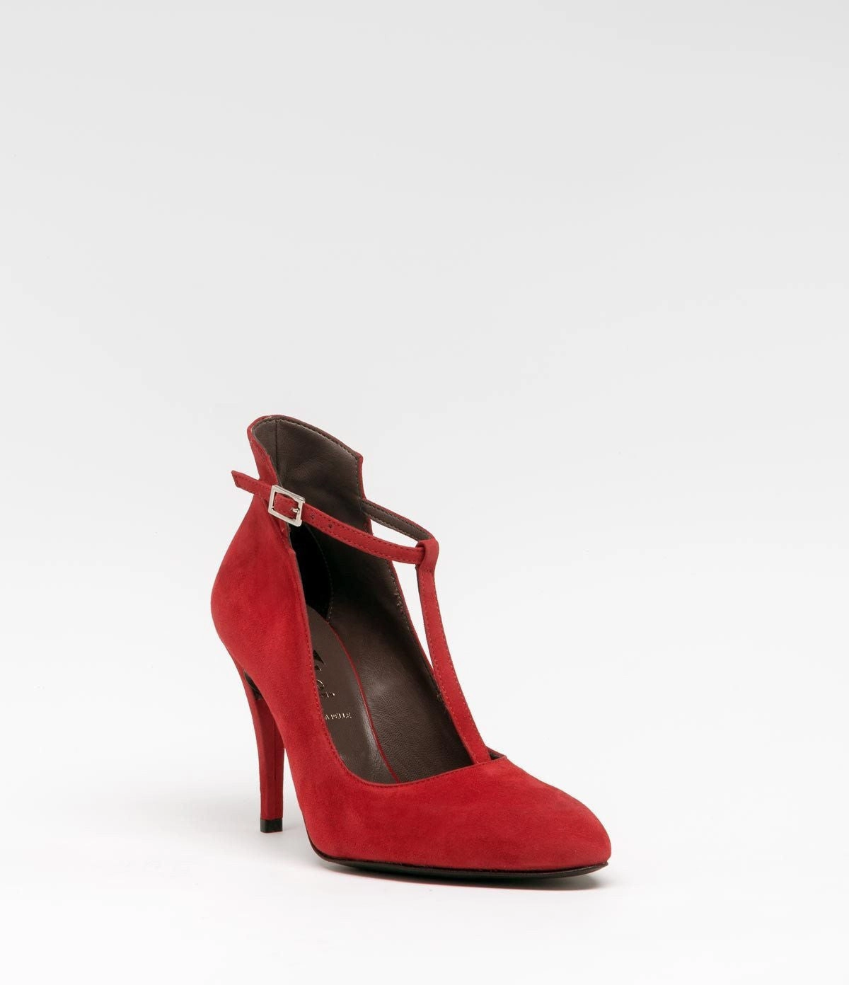 Leather Jacket And High Heels T-bar Highheel Tiziana rot