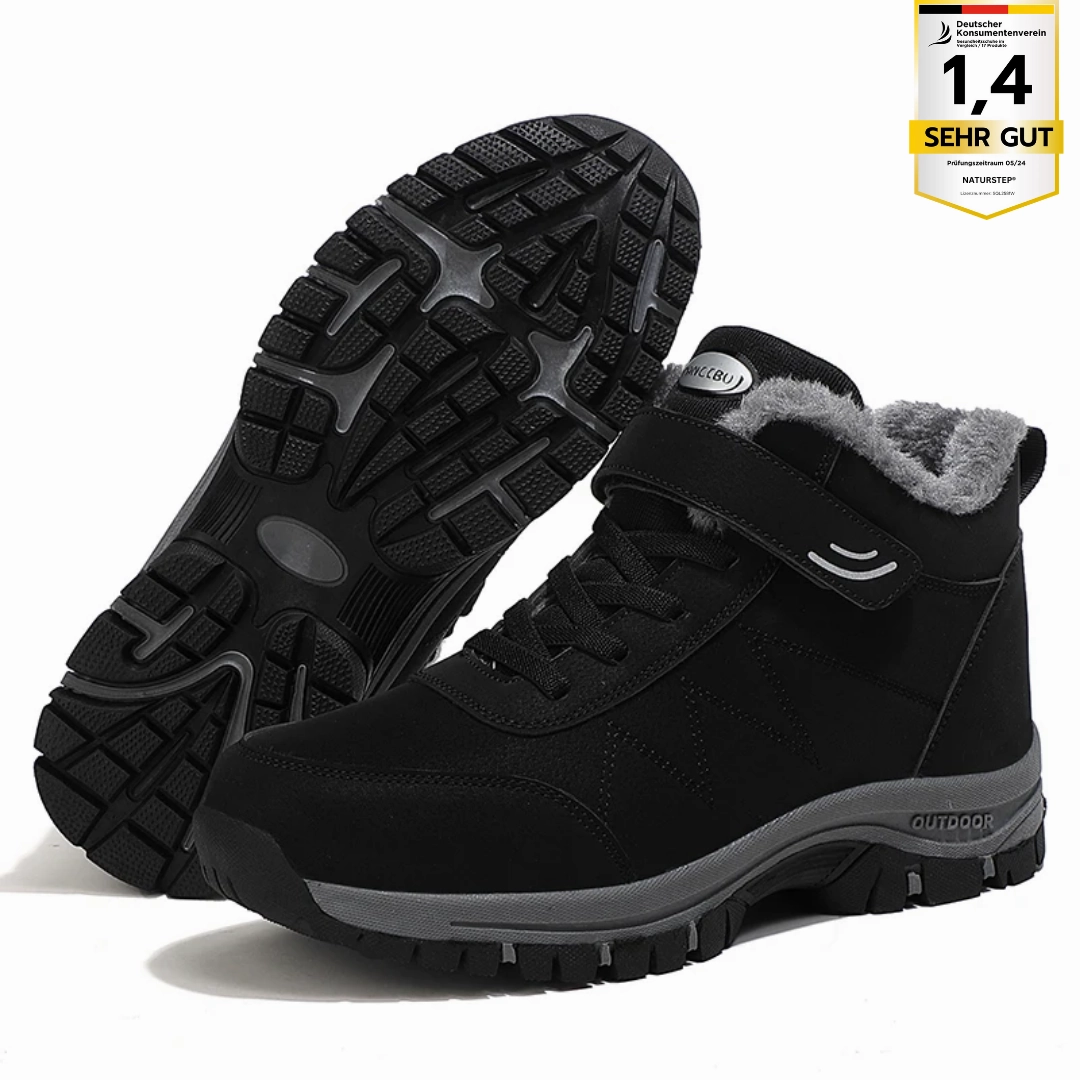 Outfits Mit Overknees Stiefel Ergonomischer Klettverschluss Stiefel  OrthoRelief fr breite & schmale Fe, Schmerzlinderung, Schwarz, Rot & Grau