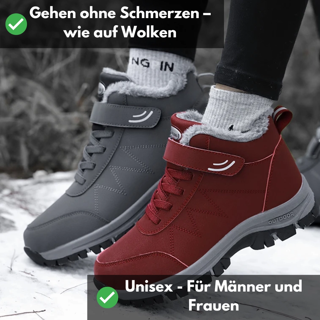 Stiefel Mit Hosenbein Ergonomischer Klettverschluss Stiefel  OrthoRelief fr breite & schmale Fe, Schmerzlinderung, Schwarz, Rot & Grau
