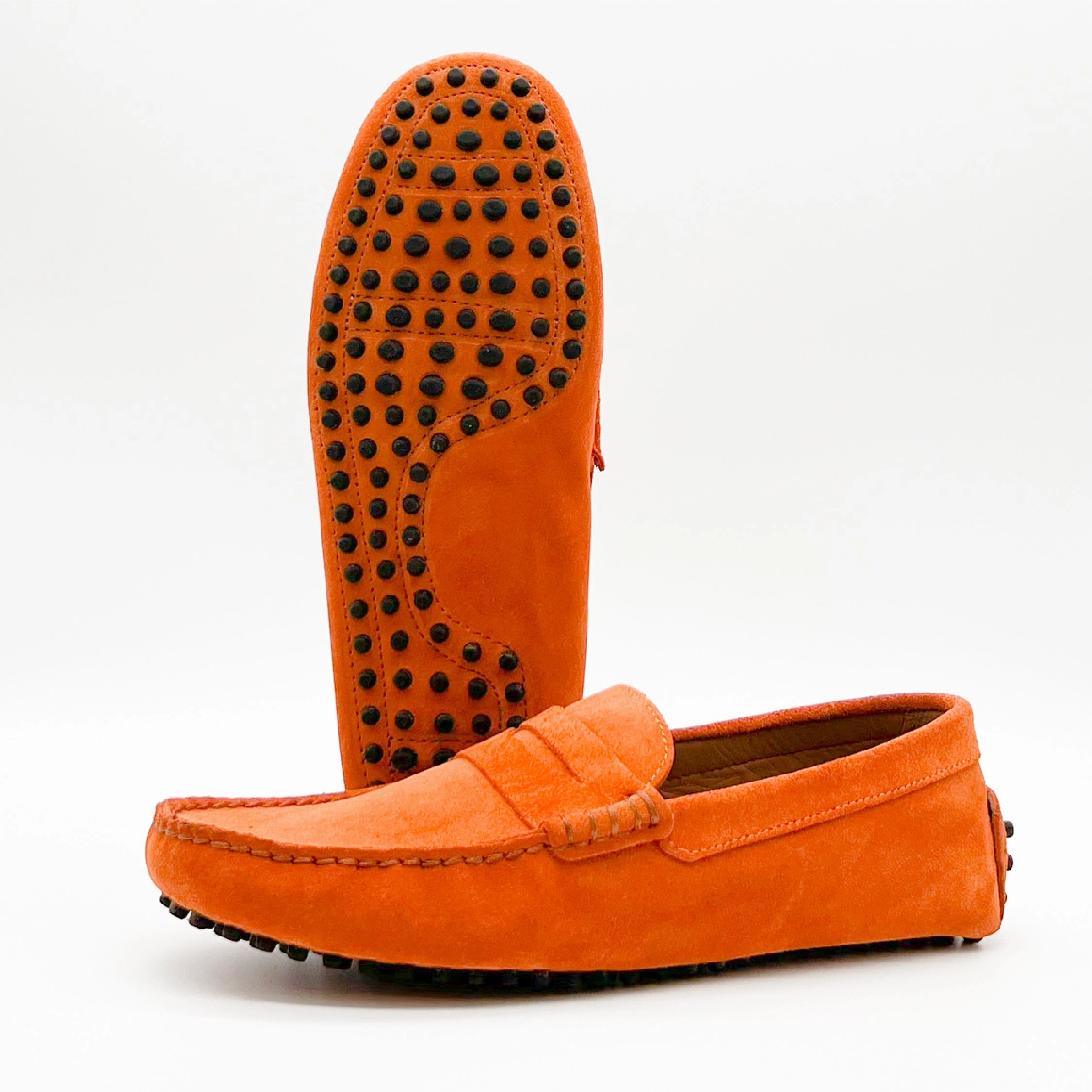 Lederschuhe Aus Deutschland Mokassin Herrenschuhe | Orange