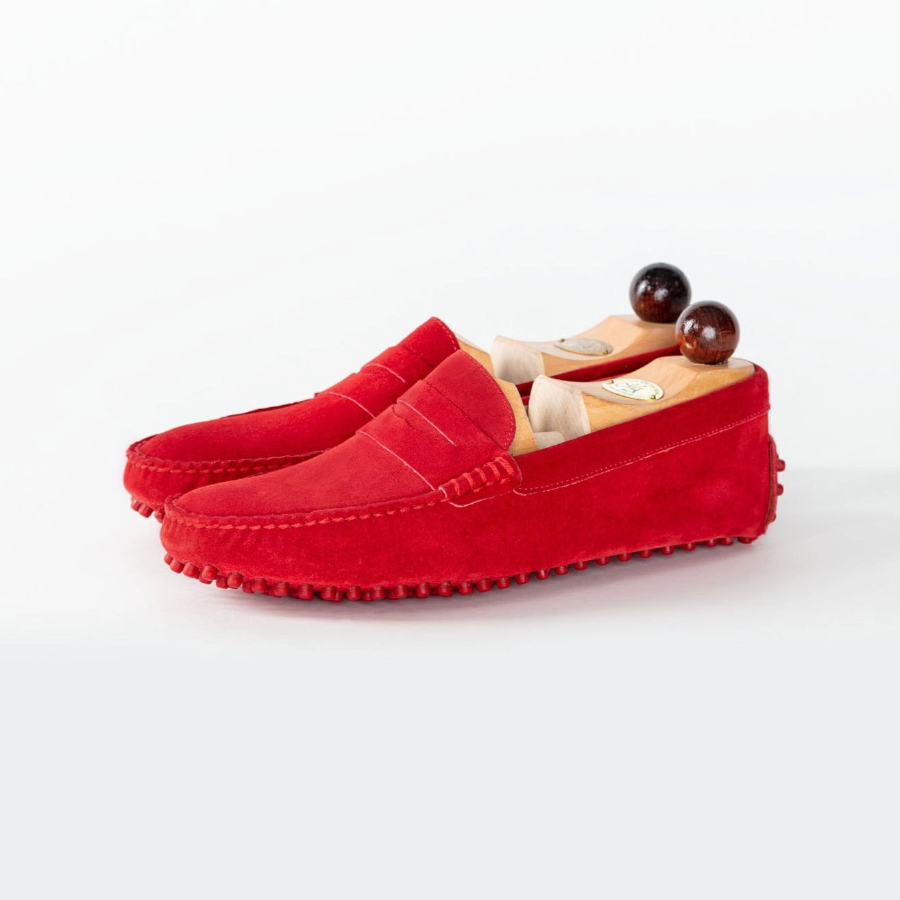 Lederschuhe Ledercreme Mokassins Herrenschuhe | Rot