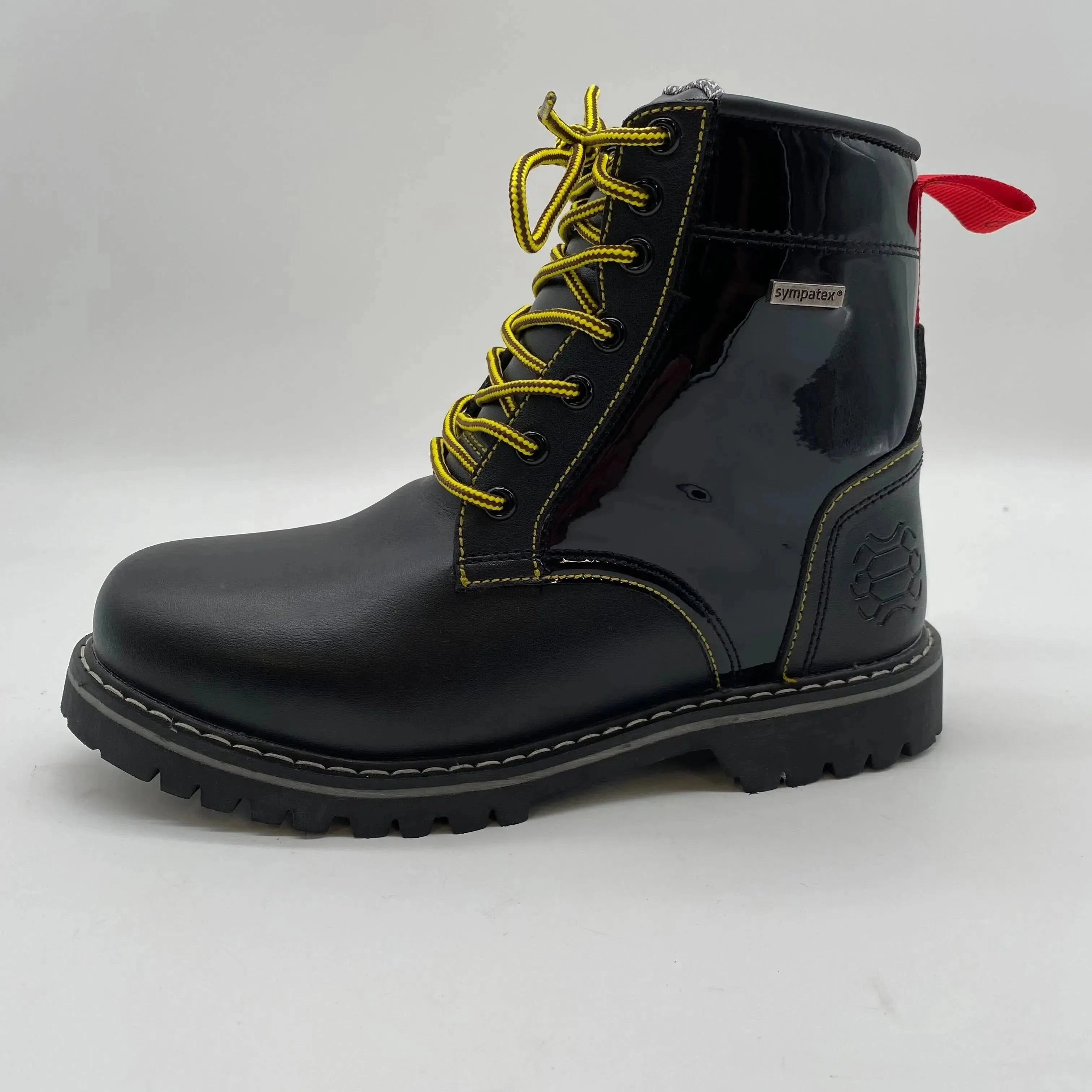 Bettina Stiefel Motorradstiefel LackundLeder Damen Boots