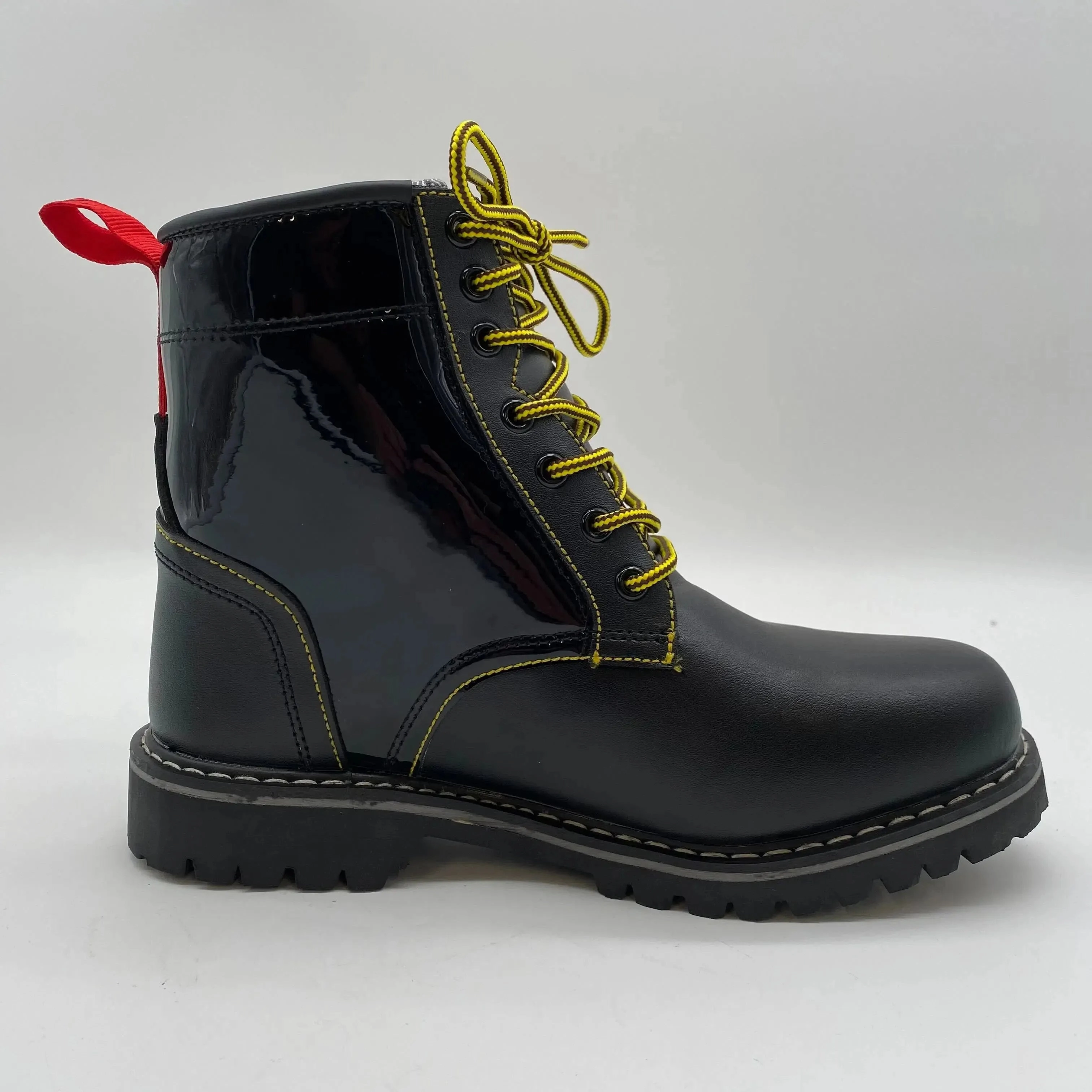 Salinyang Stiefel Motorradstiefel LackundLeder Damen Boots