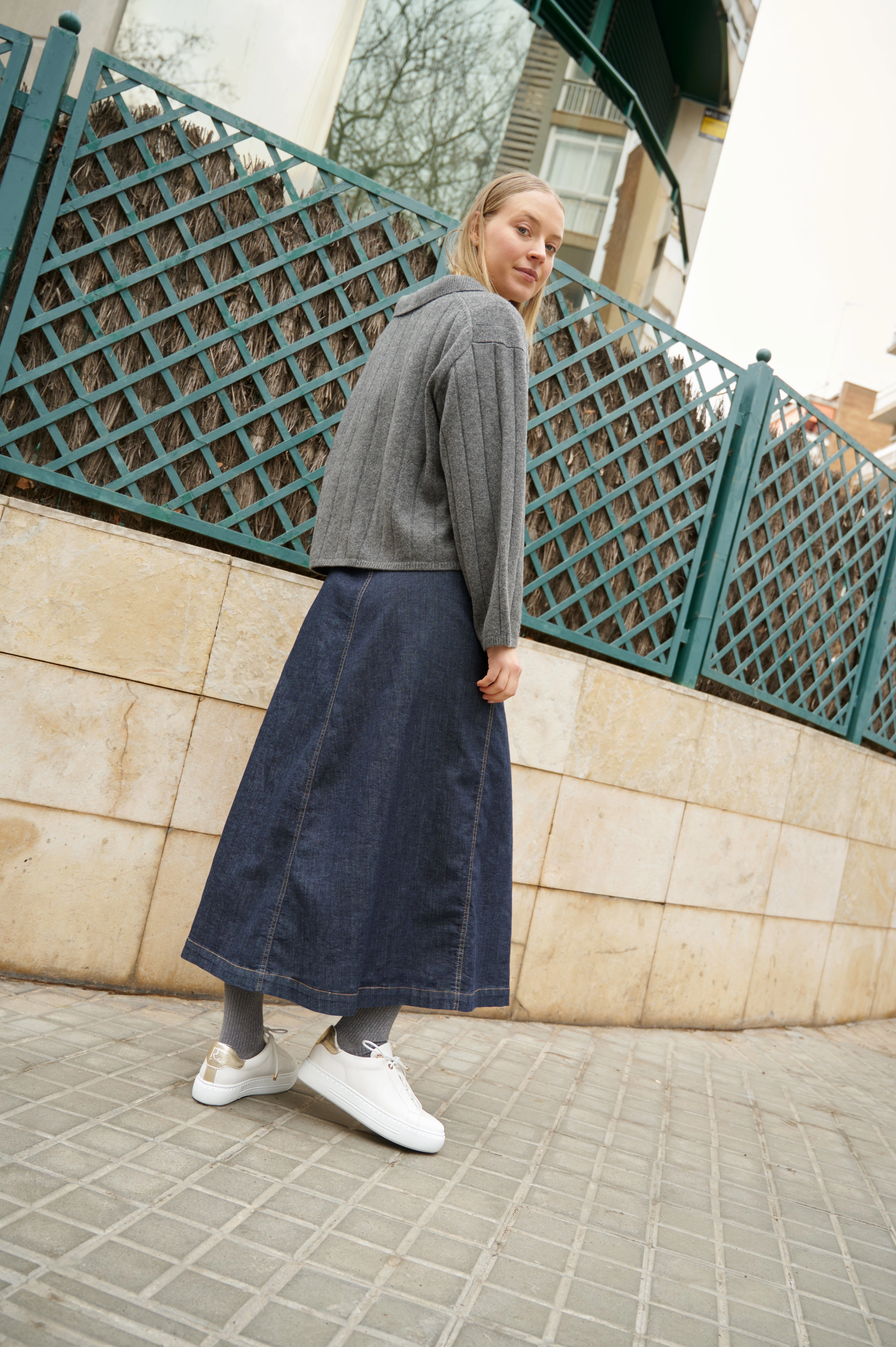 NATHALY-01 White Platino Flat Sneaker