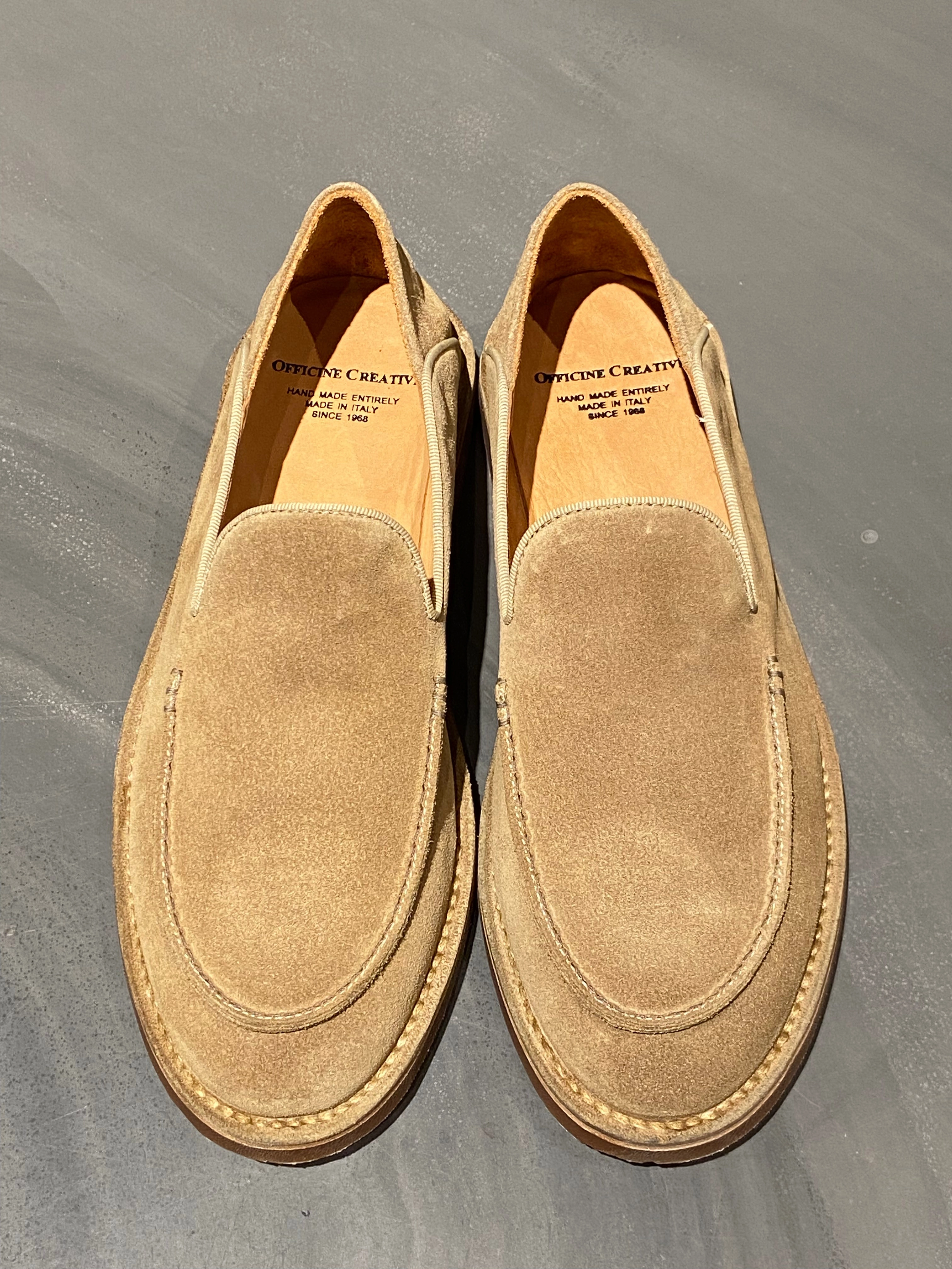 OFFICINE CREATIVE KENT/007 LOAFER SUEDE BROWN Wasserfeste Pantoffeln