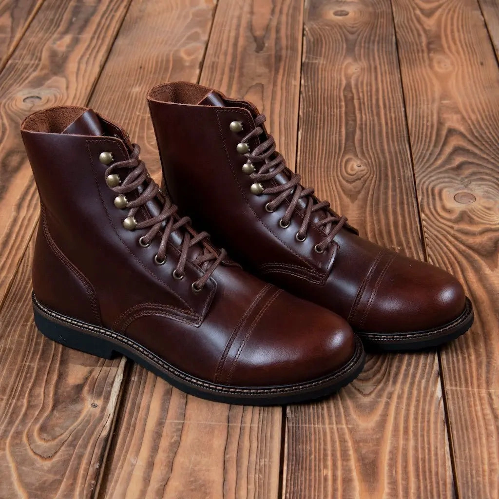1966 Low Quarters - cognac oiled Stiefel Mit Plateau Absatz