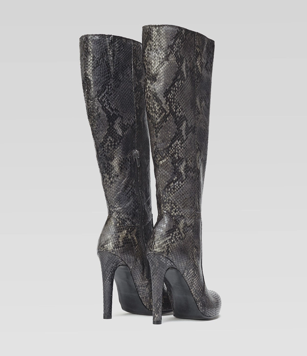 Langschaftstiefel Janine grau Pull And Bear Overknee Stiefel