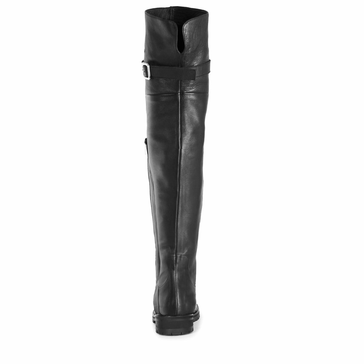 Stiefel Und Rock Overkneestiefel mit Profilsohle und Schnalle (Modell 350) Leder schwarz