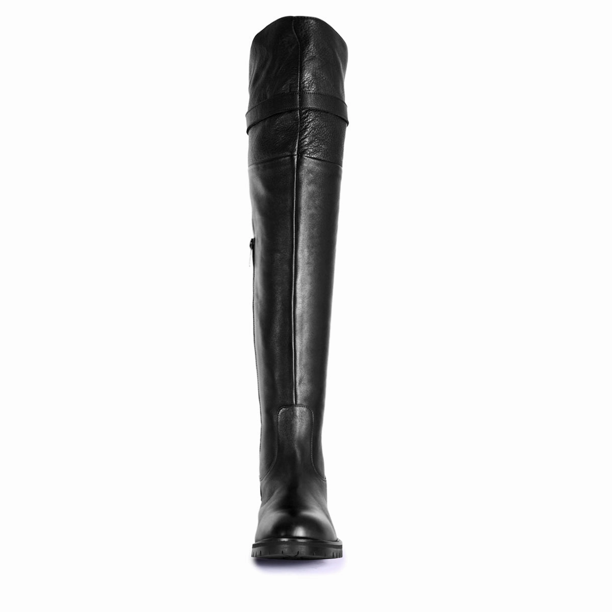 Overall Stiefel Overkneestiefel mit Profilsohle und Schnalle (Modell 350) Leder schwarz