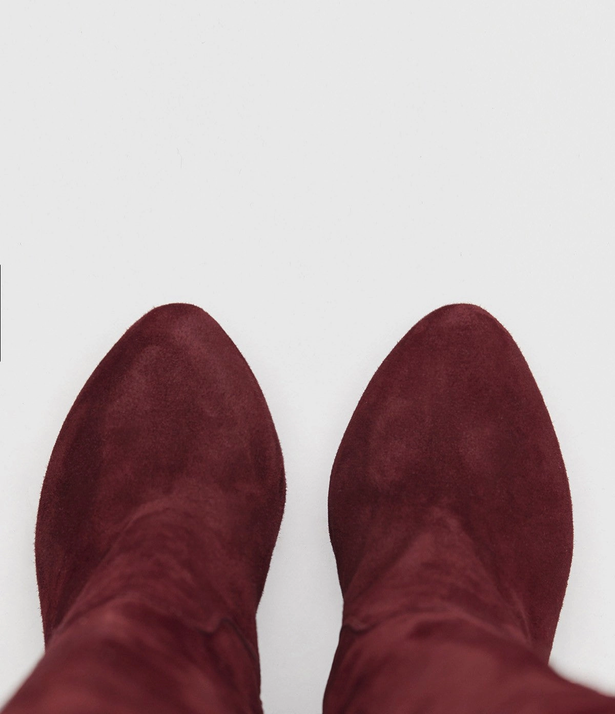 Overkneestiefel Velours Delilah bordeaux Stiefel Mit Loch