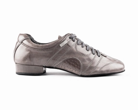 PD Casual Tanzschuhe in Grau mit Wildleder Sohle Lederschuhe Spitz