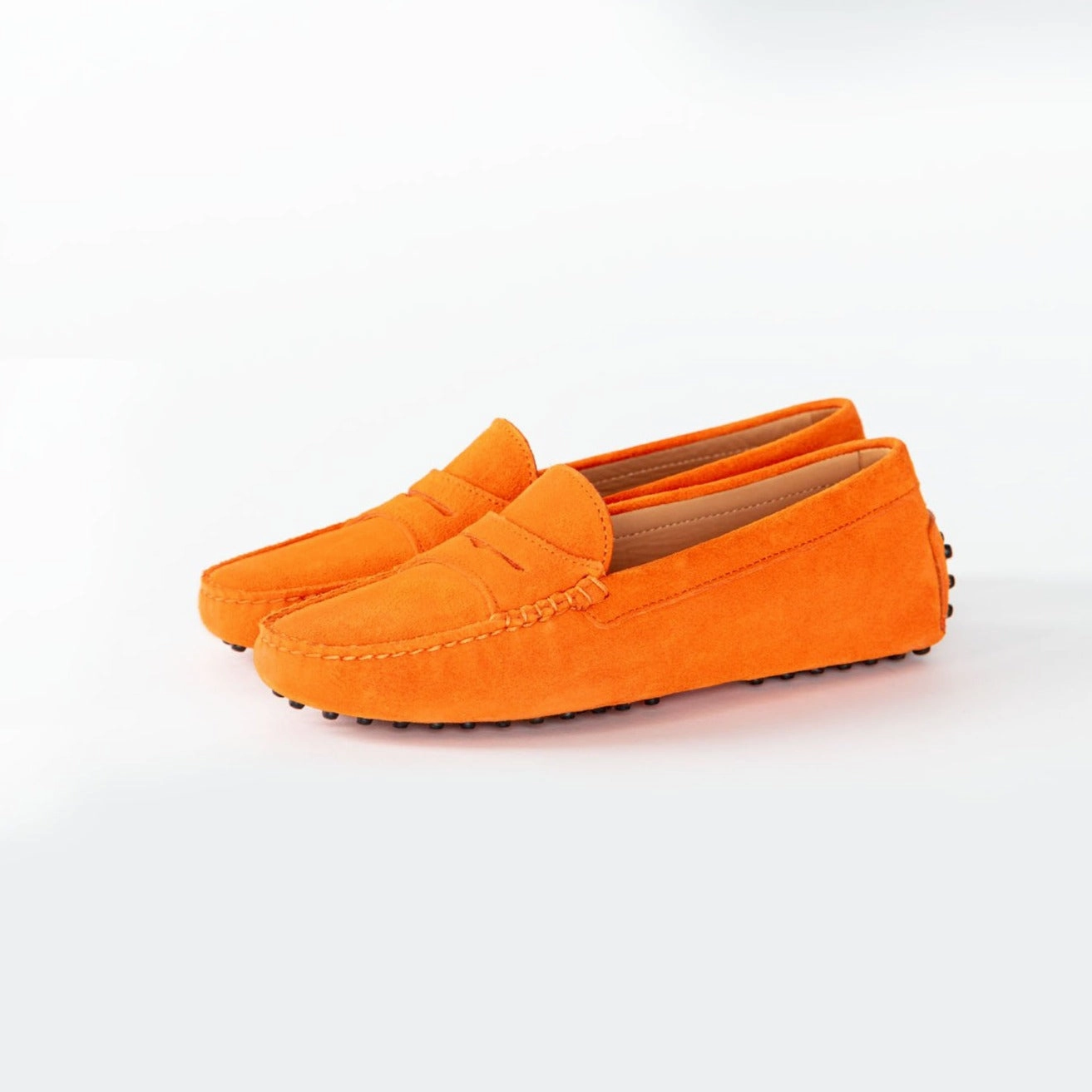 Mokassins Damenschuhe | Orange Lederschuhe Bedrucken Lassen
