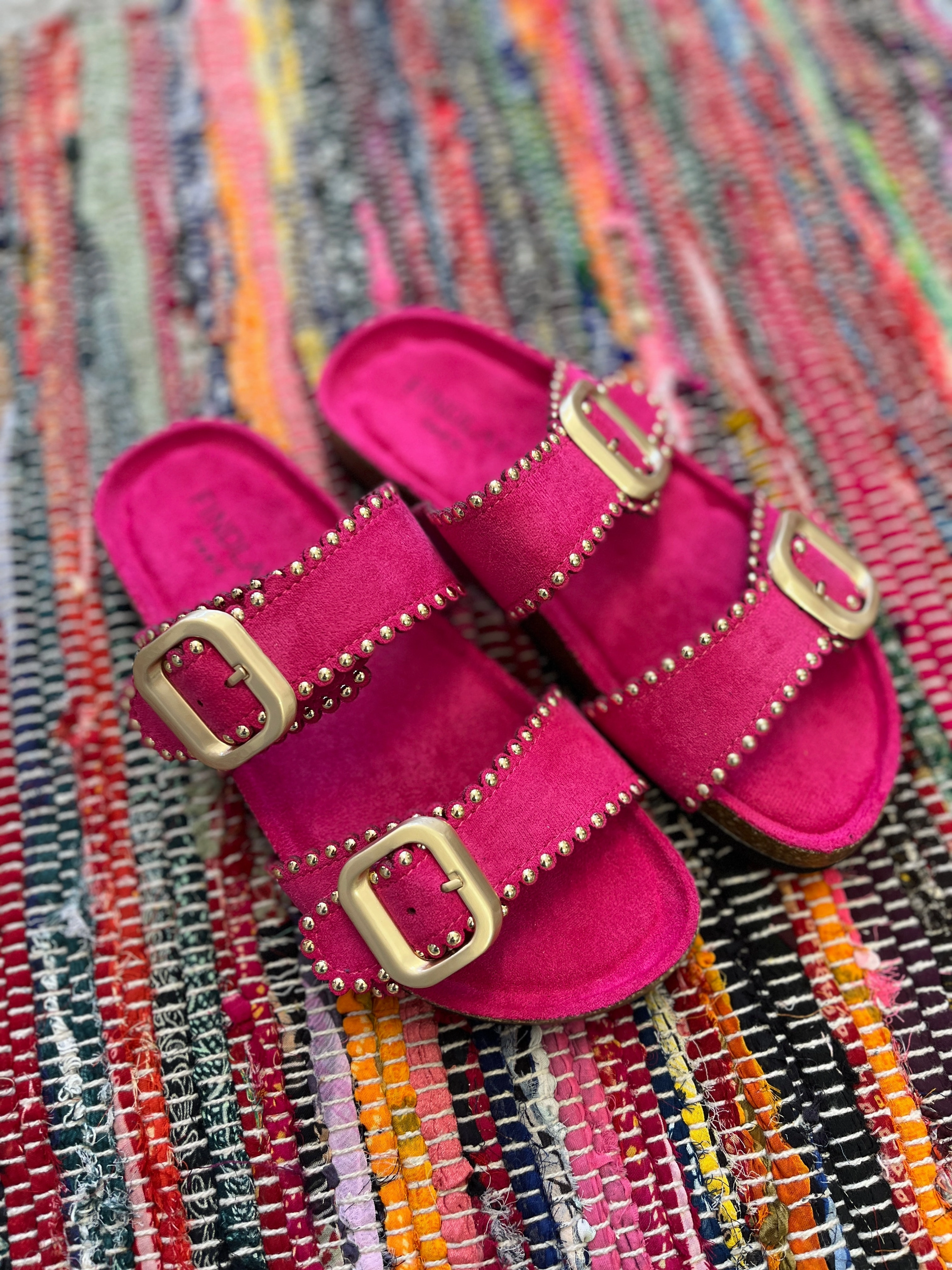 Sandalen Silber Hoch Pink Love Pantolette