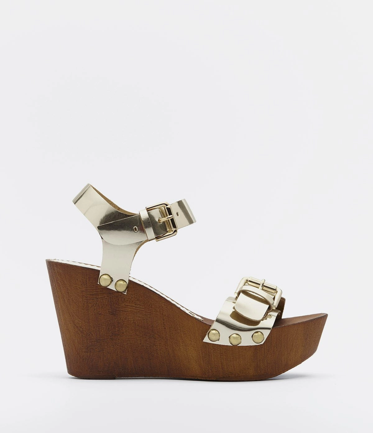 Lockable High Heels Plateau Riemchen Sandalette Letizia gold