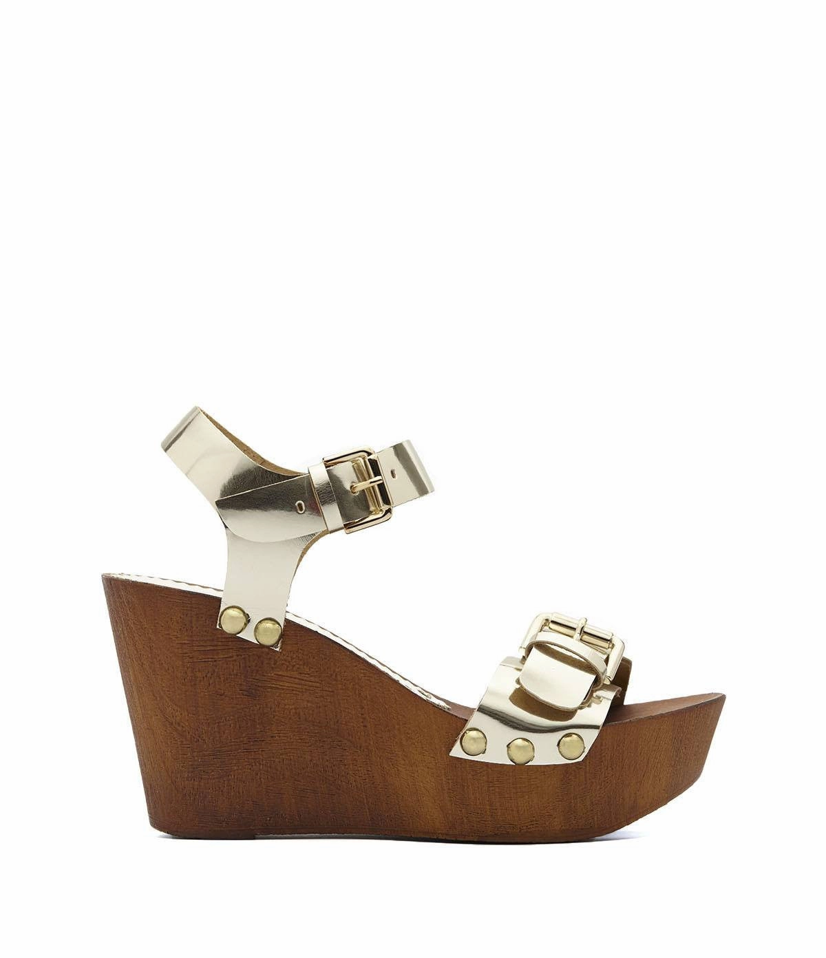 Plateau Riemchen Sandalette Letizia gold Korsett Und High Heels