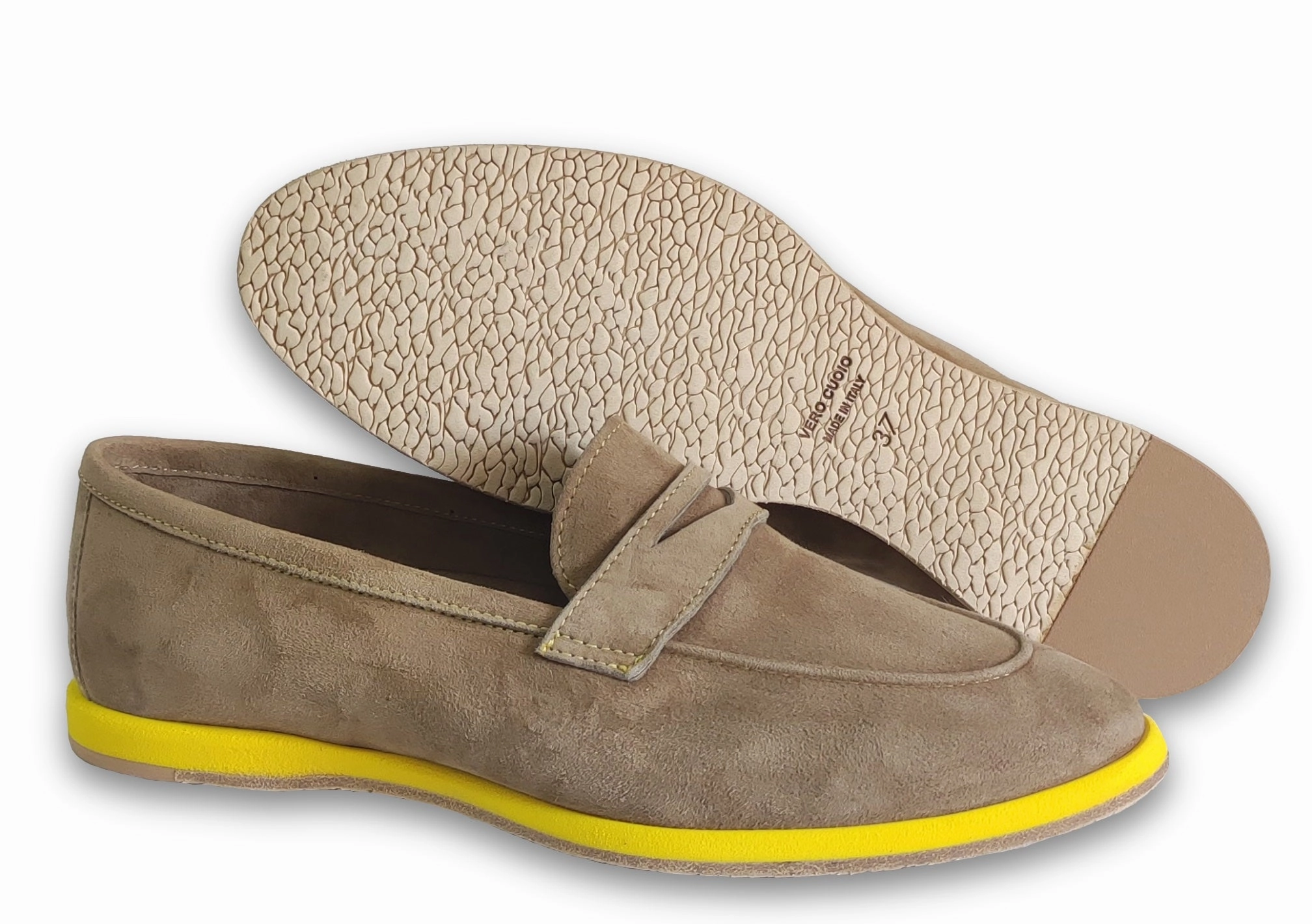 Adrian Ambassador Soft Leather Tassel Loafers Pocket Primula Beige&Giallo