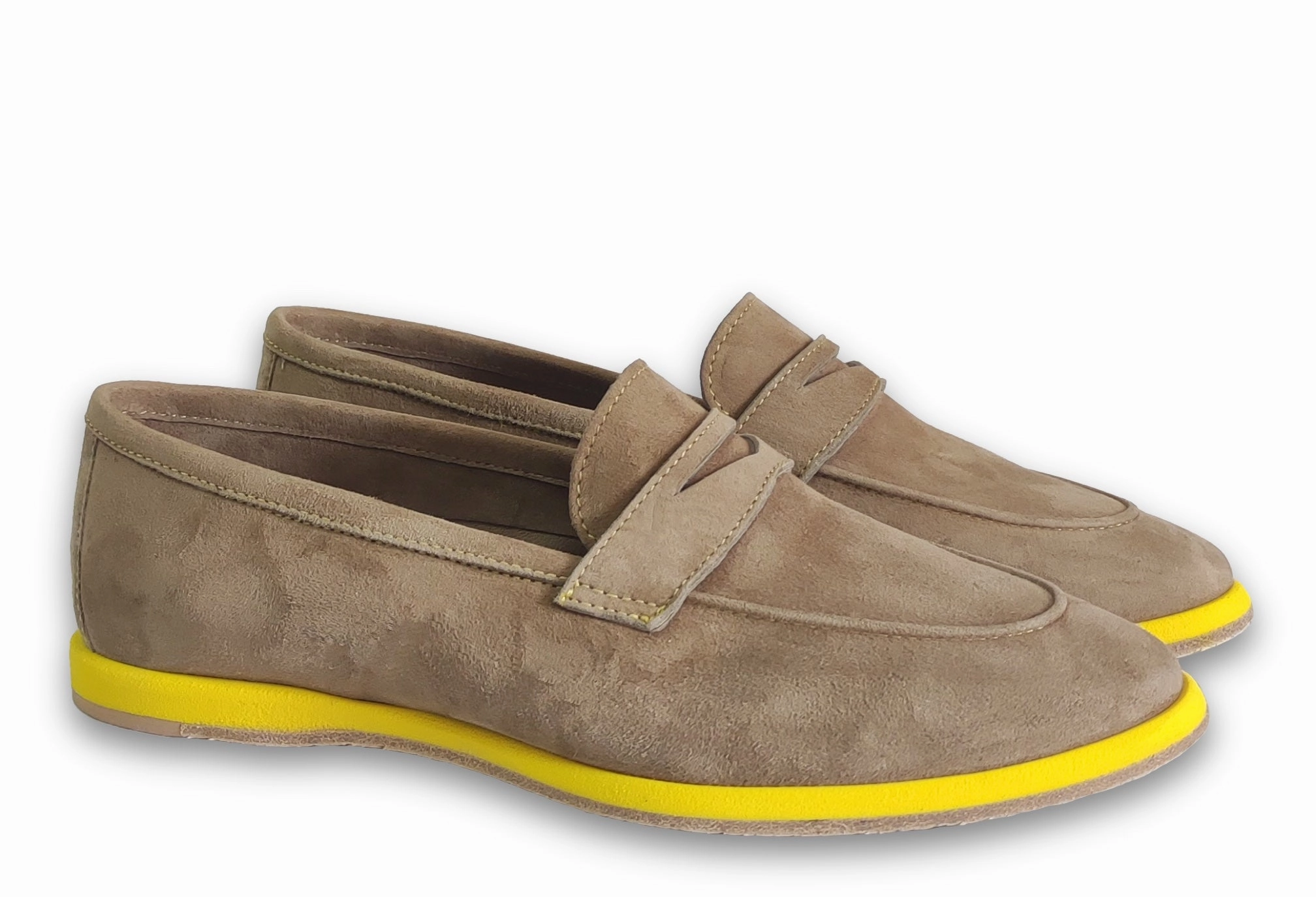 Pocket Primula Beige&Giallo Loafers With Lug Soles